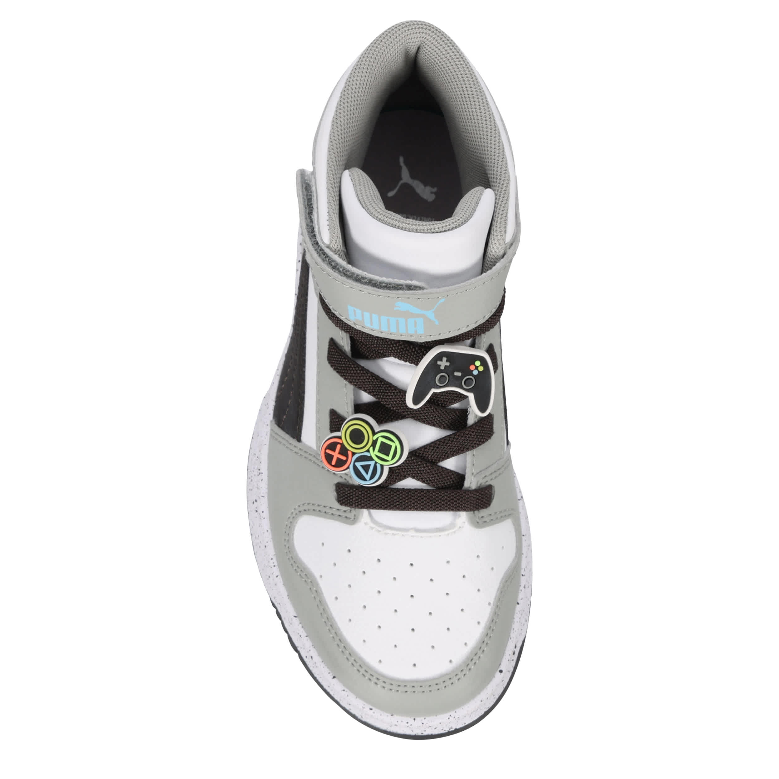 PUMA-BOYS LITTLE KID REBOUND LAYUP SNEAKER-GREY & DARK RED