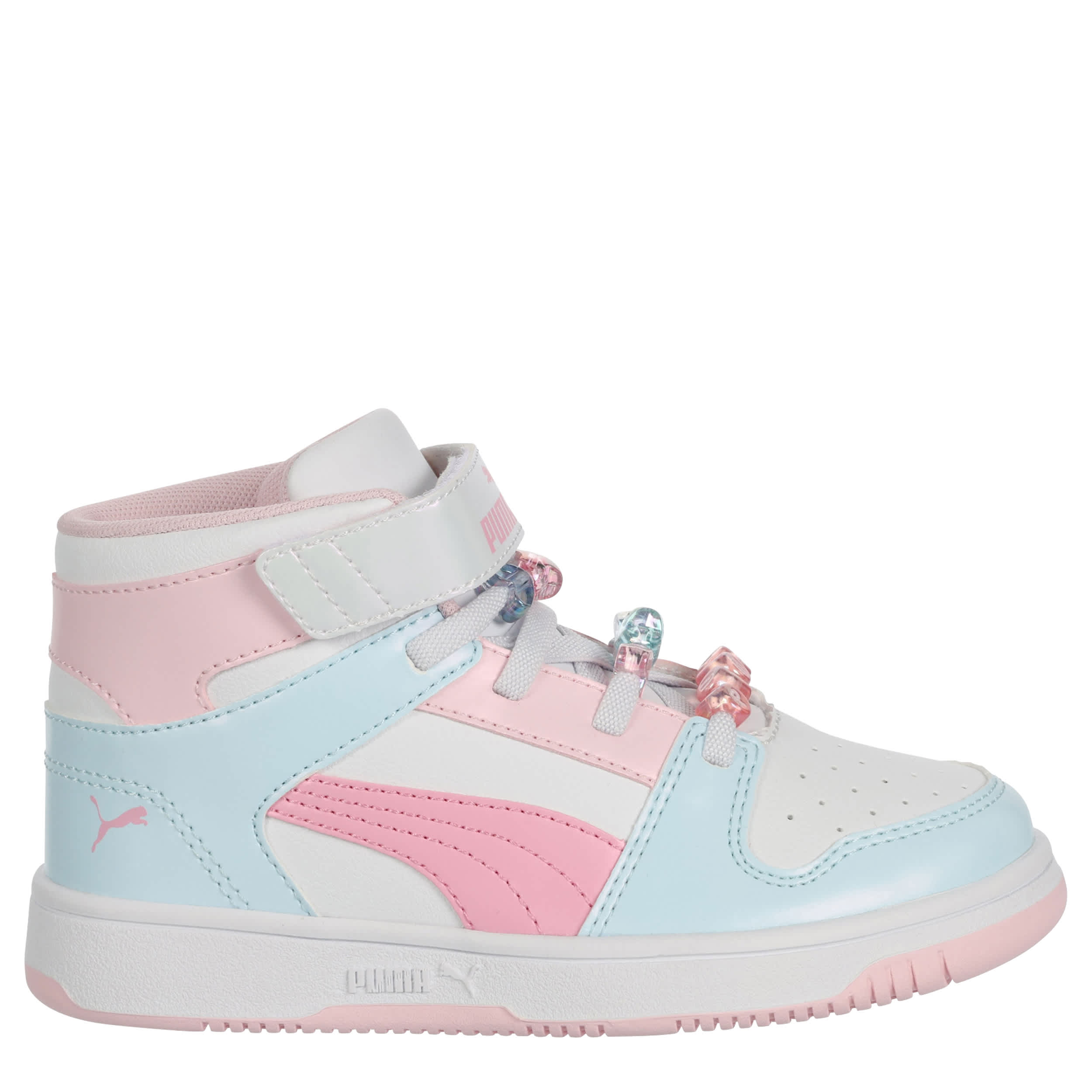 PUMA-GIRLS LITTLE KID REBOUND LAYUP SNEAKER-LIGHT BLUE & PINK