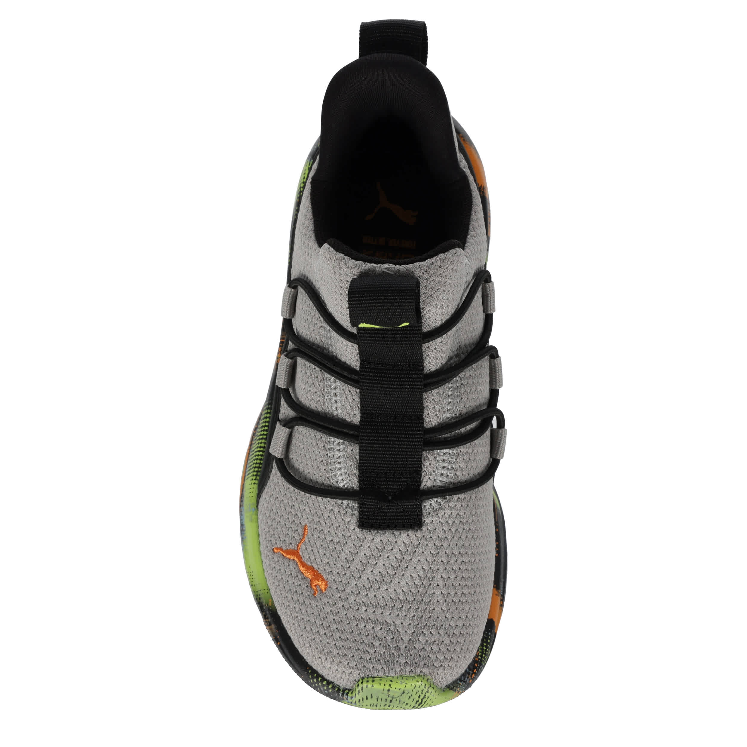PUMA-BOYS LITTLE KID SOFTRIDE ONE4ALL 2.0 SNEAKER-GREY & LIME