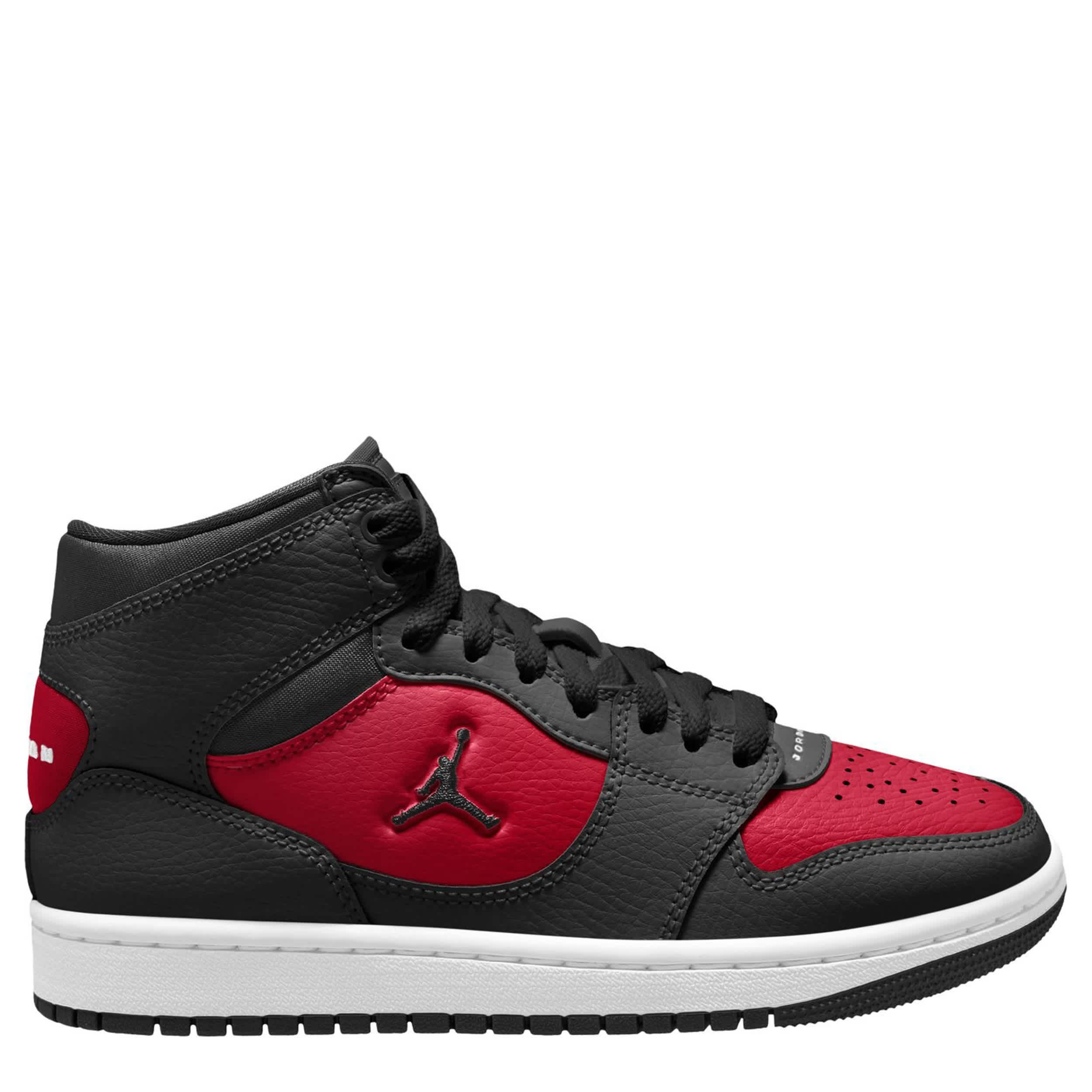 JORDAN-BOYS BIG KID COURT CONNECT MID SNEAKER-BLACK & RED