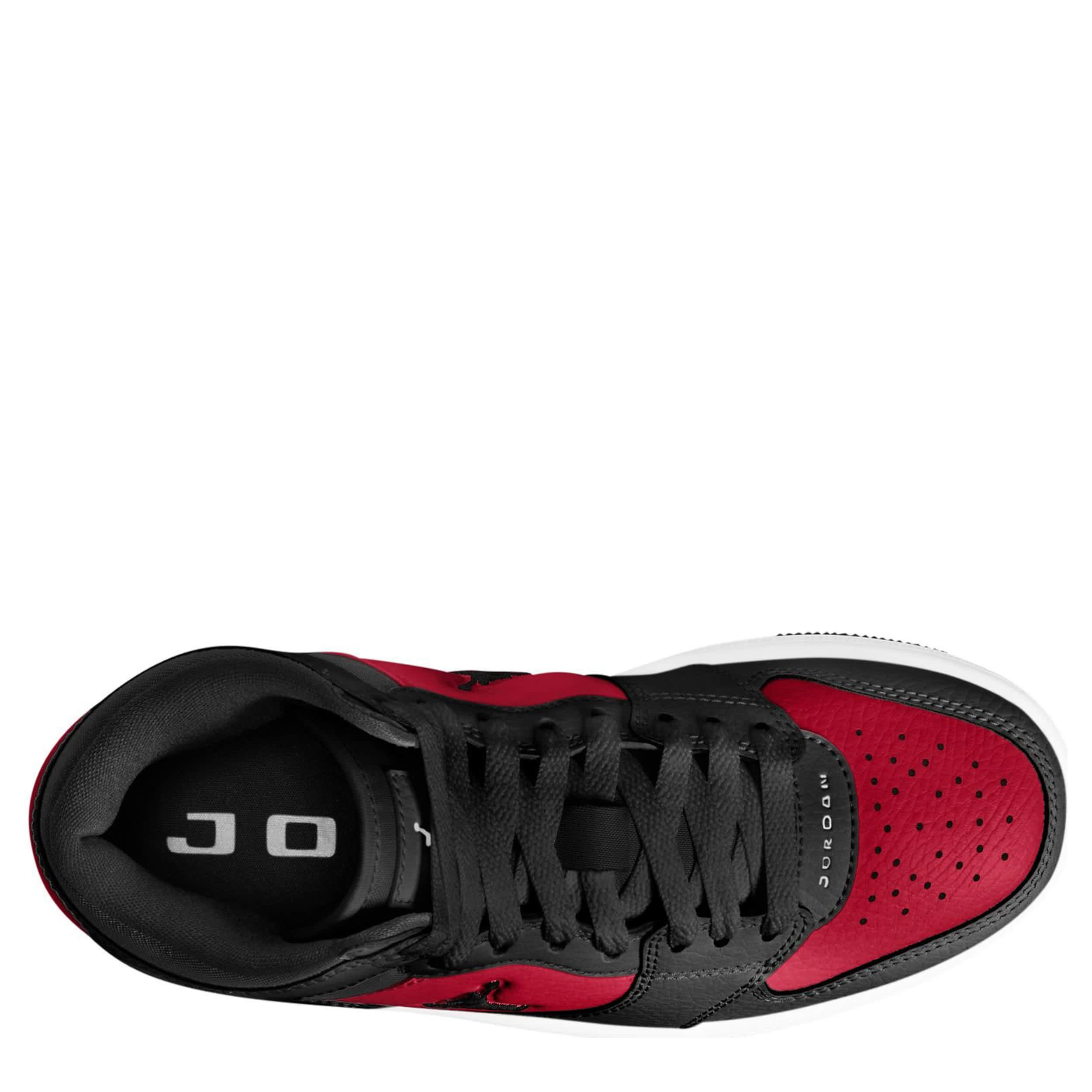 JORDAN-BOYS BIG KID COURT CONNECT MID SNEAKER-BLACK & RED