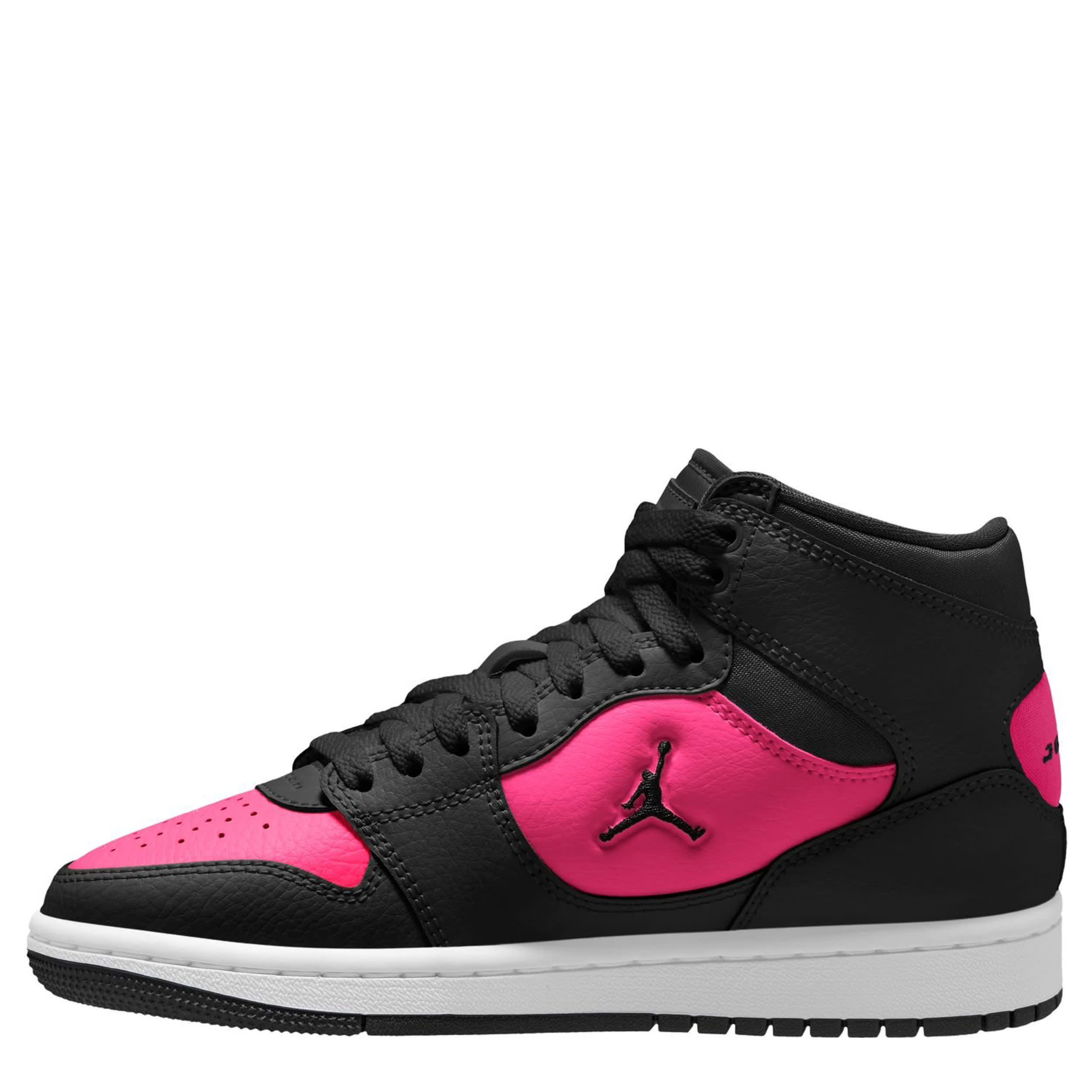 JORDAN-GIRLS BIG KID COURT CONNECT MID SNEAKER-BLACK & BRIGHT PINK
