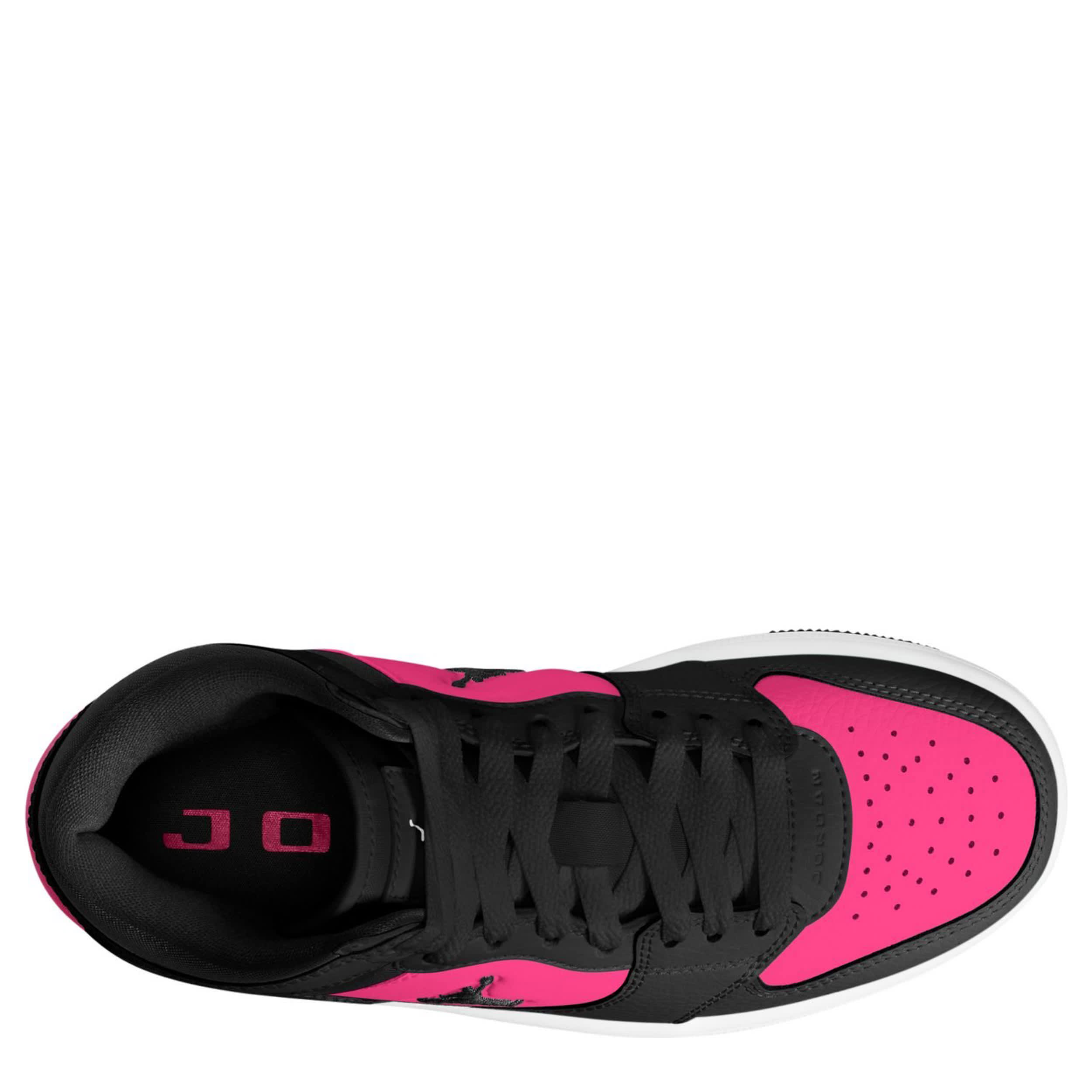JORDAN-GIRLS BIG KID COURT CONNECT MID SNEAKER-BLACK & BRIGHT PINK