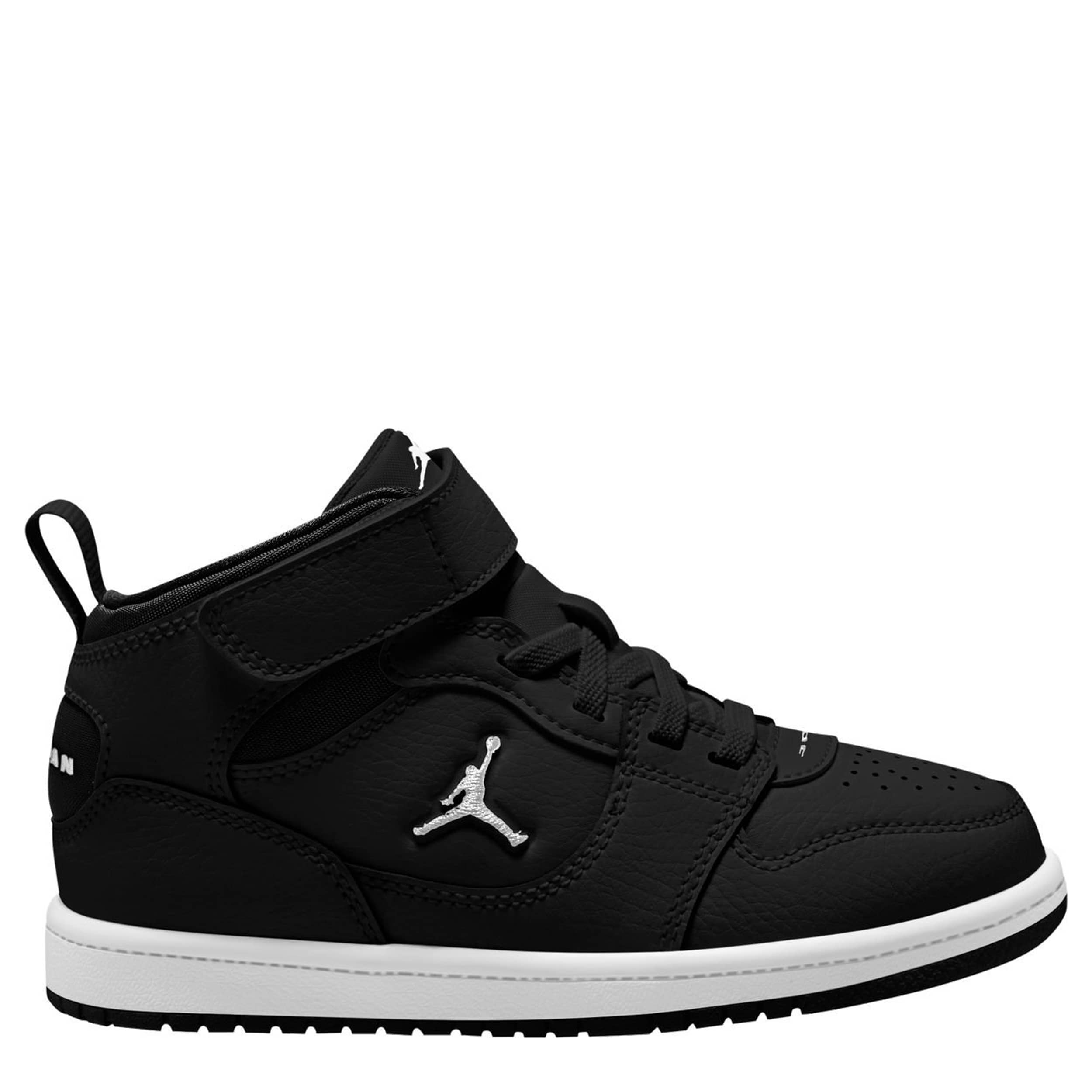 JORDAN-BOYS LITTLE KID COURT CONNECT MID SNEAKER-BLACK & WHITE