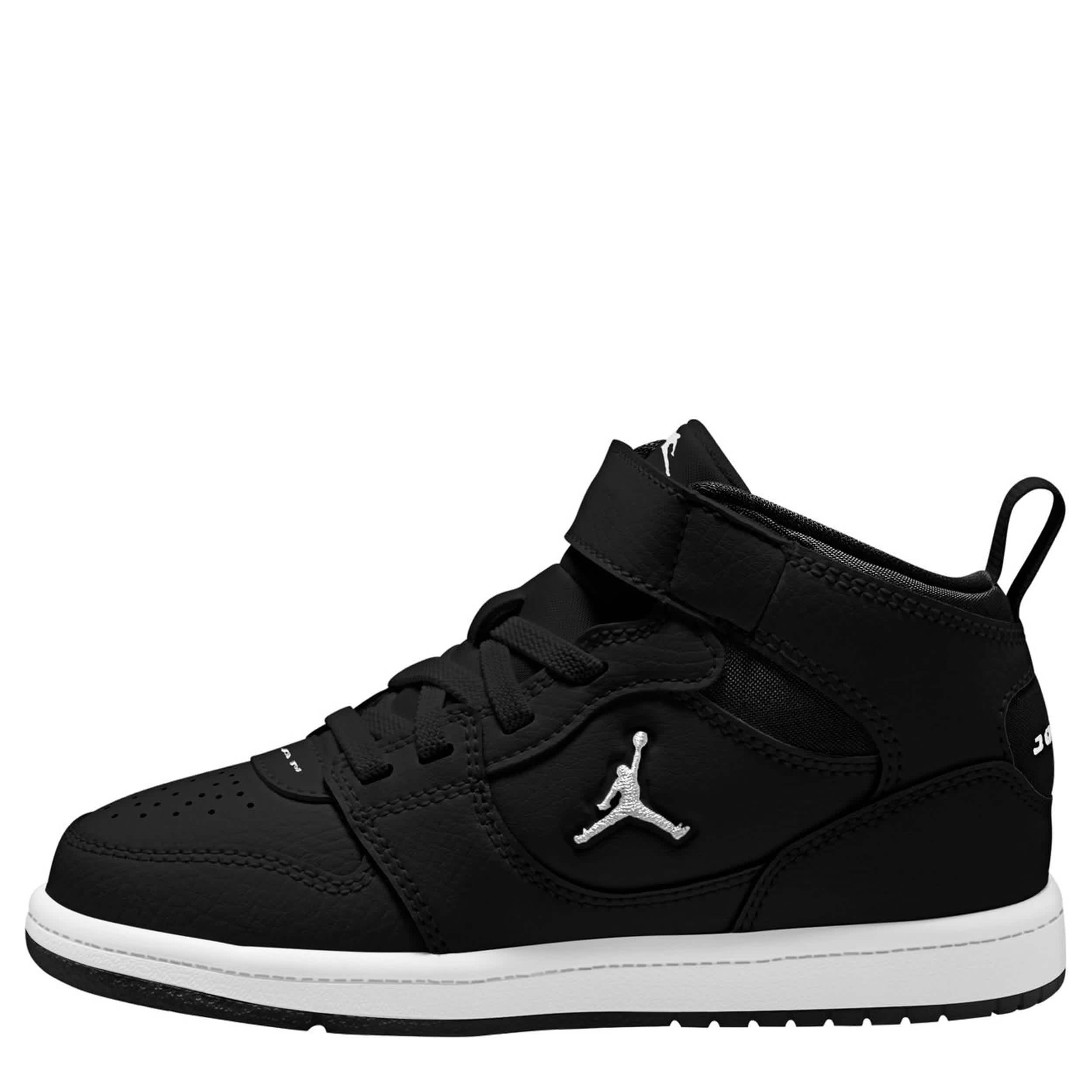 JORDAN-BOYS LITTLE KID COURT CONNECT MID SNEAKER-BLACK & WHITE