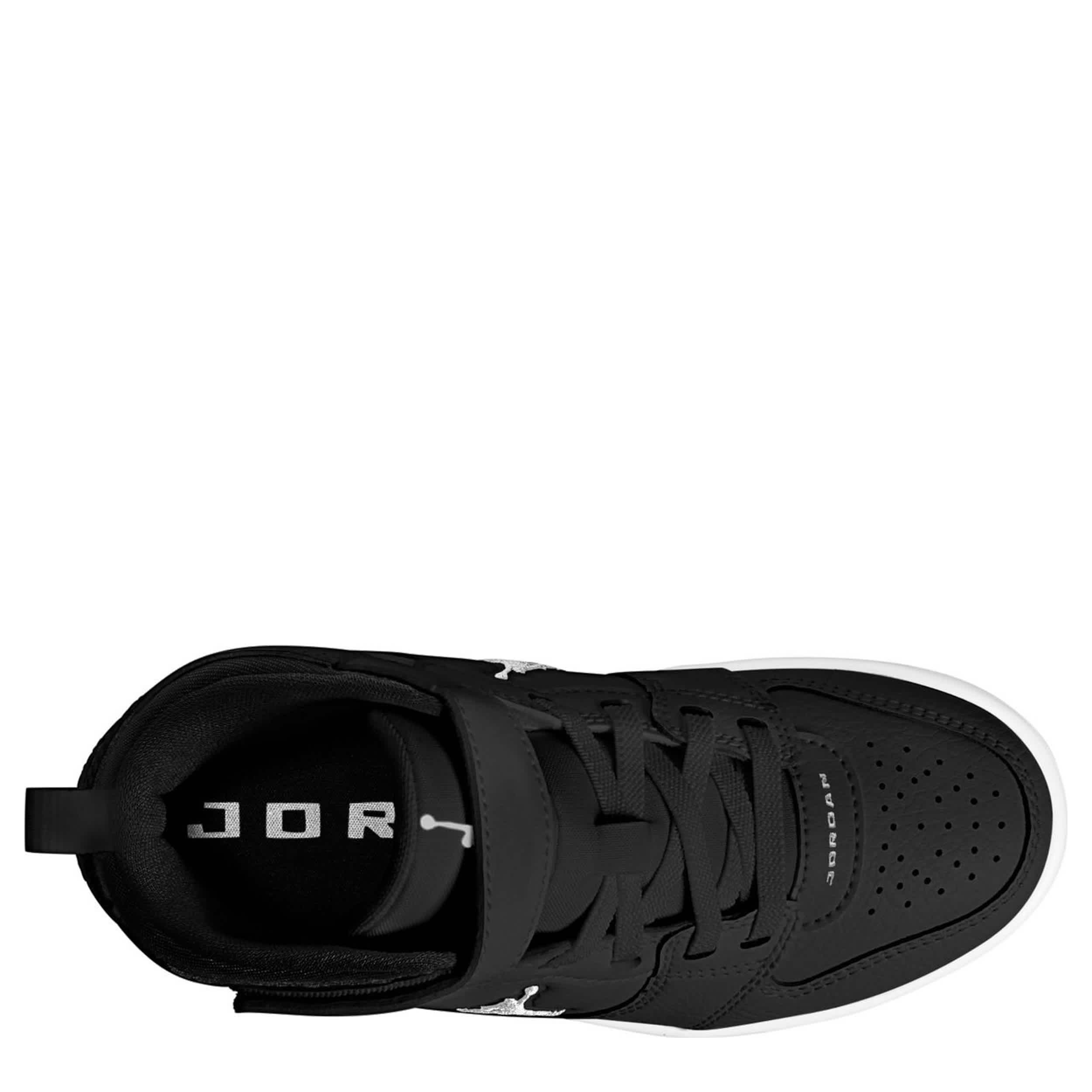 JORDAN-BOYS LITTLE KID COURT CONNECT MID SNEAKER-BLACK & WHITE
