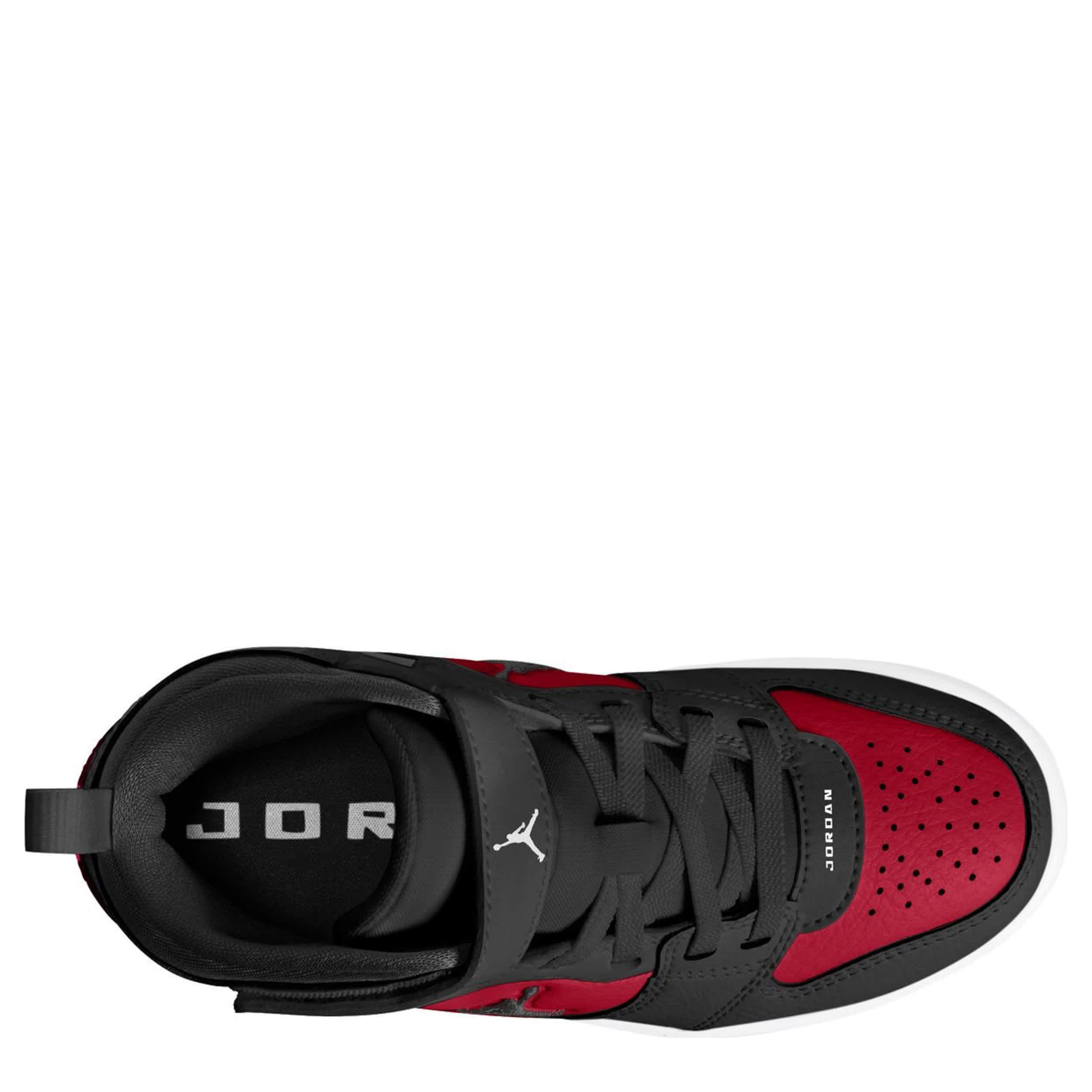 JORDAN-BOYS LITTLE KID COURT CONNECT MID SNEAKER-BLACK & RED