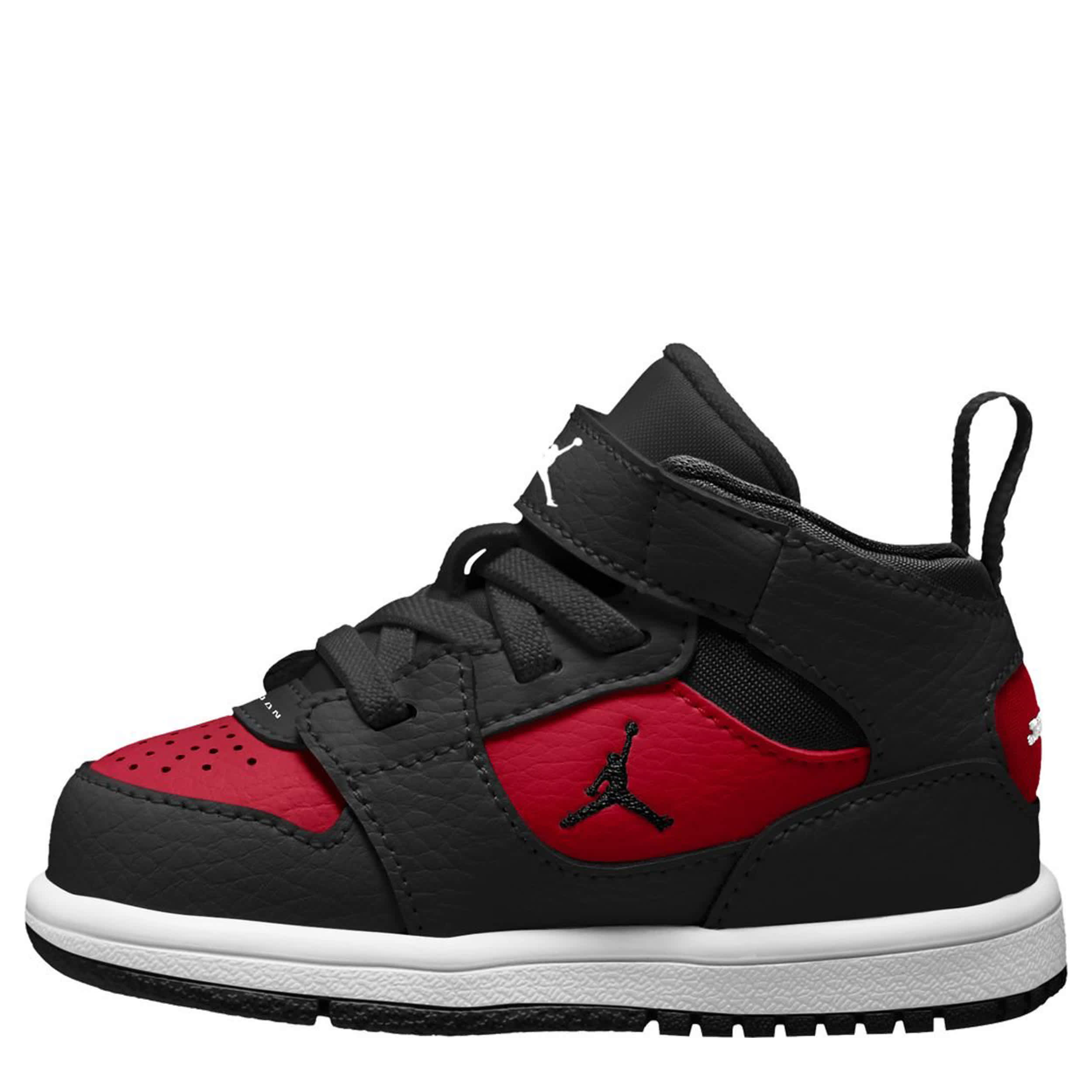 JORDAN-BOYS INFANT TODDLER COURT CONNECT MID SNEAKER-BLACK & RED