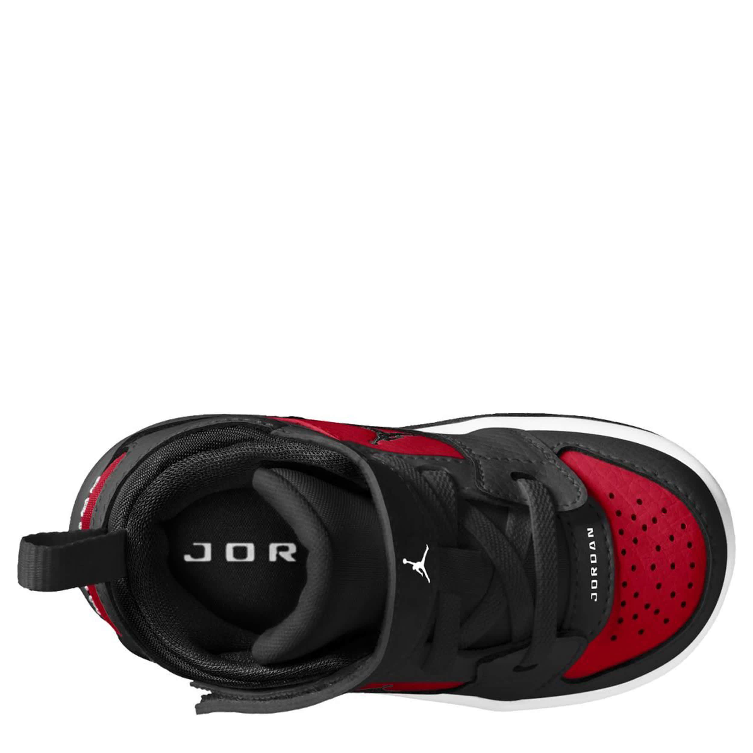 JORDAN-BOYS INFANT TODDLER COURT CONNECT MID SNEAKER-BLACK & RED