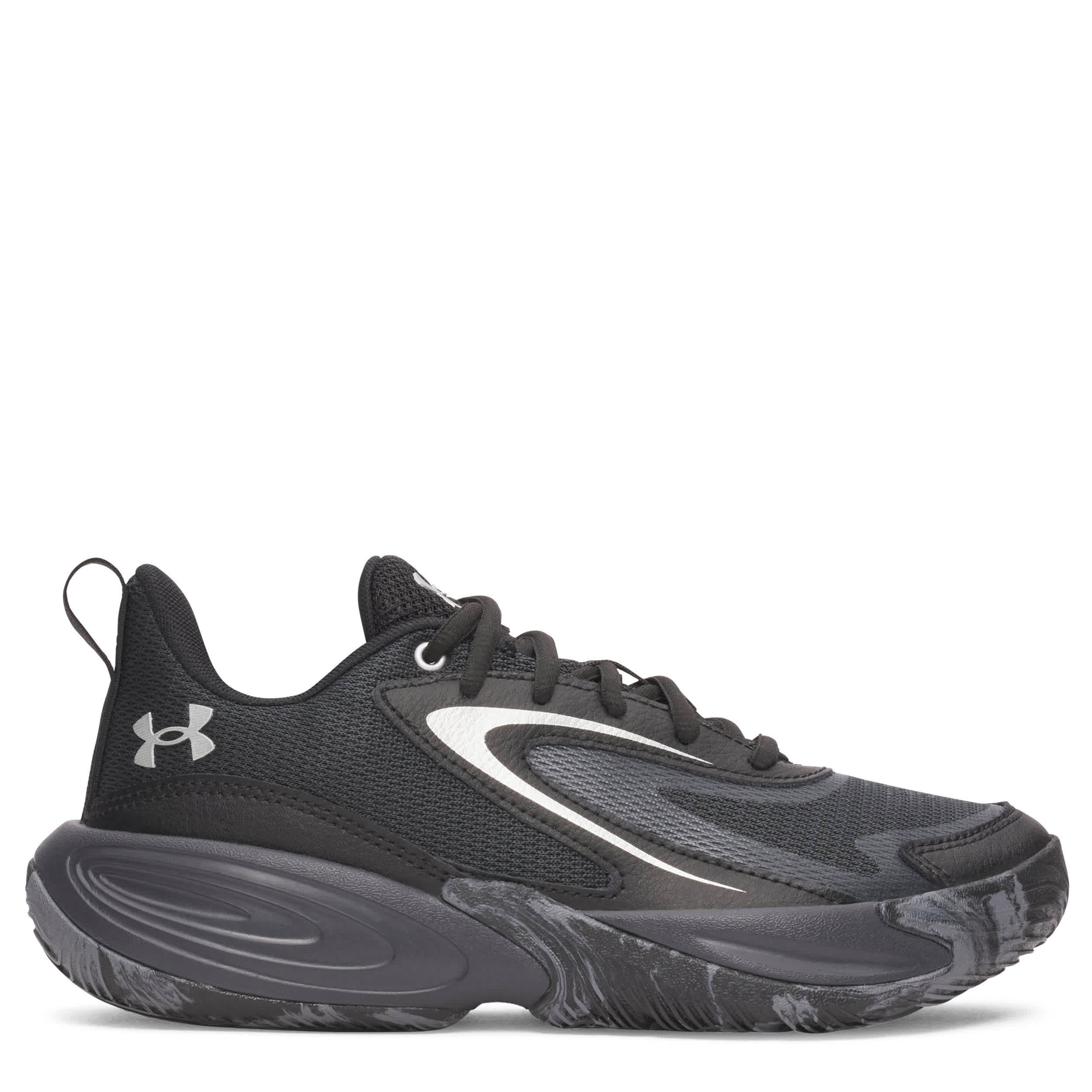 UNDER ARMOUR-BOYS BIG KID LOCKDOWN 8 BASKETBALL SHOE-BLACK & BLACK