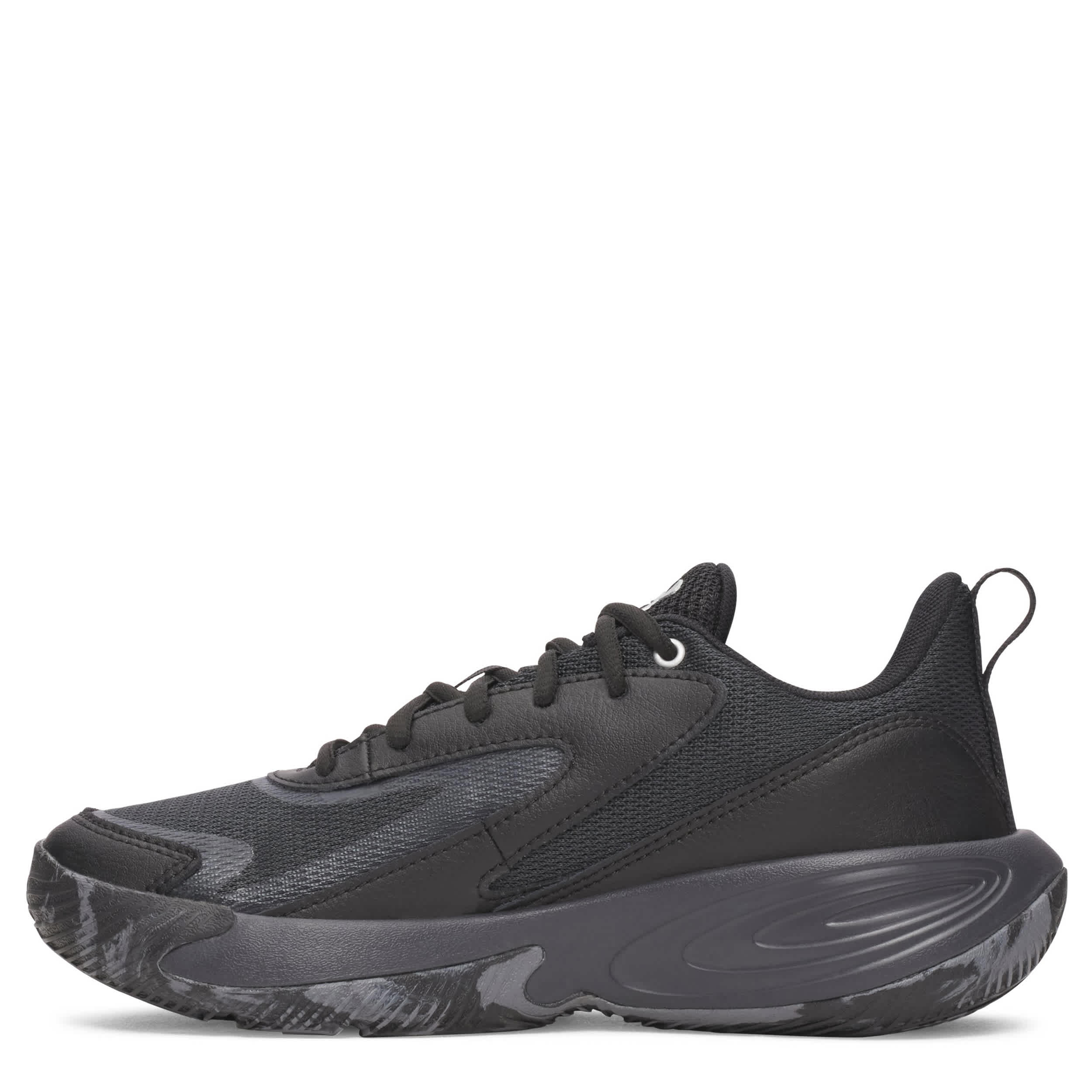 UNDER ARMOUR-BOYS BIG KID LOCKDOWN 8 BASKETBALL SHOE-BLACK & BLACK