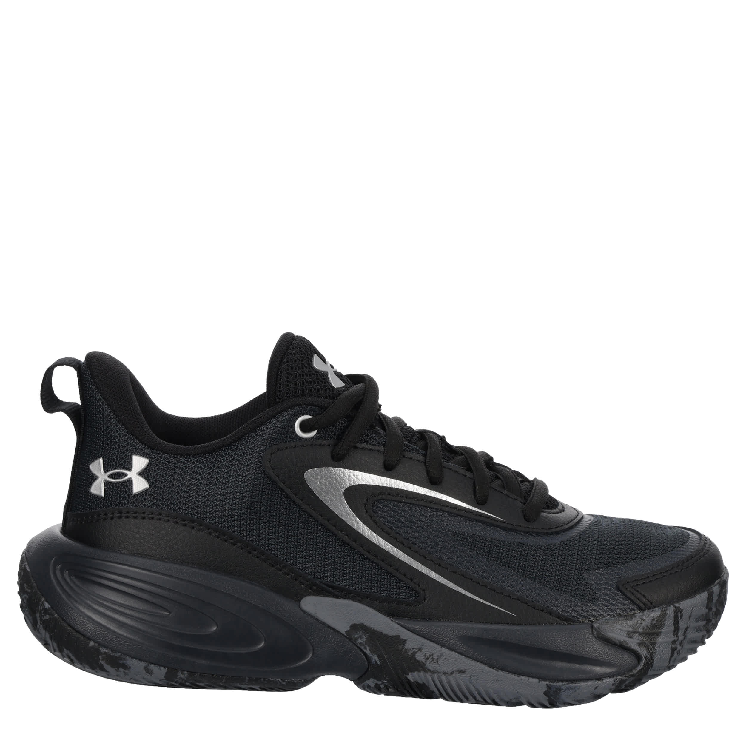 UNDER ARMOUR-BOYS LITTLE KID LOCKDOWN 8 BASKETBALL SHOE-BLACK & BLACK