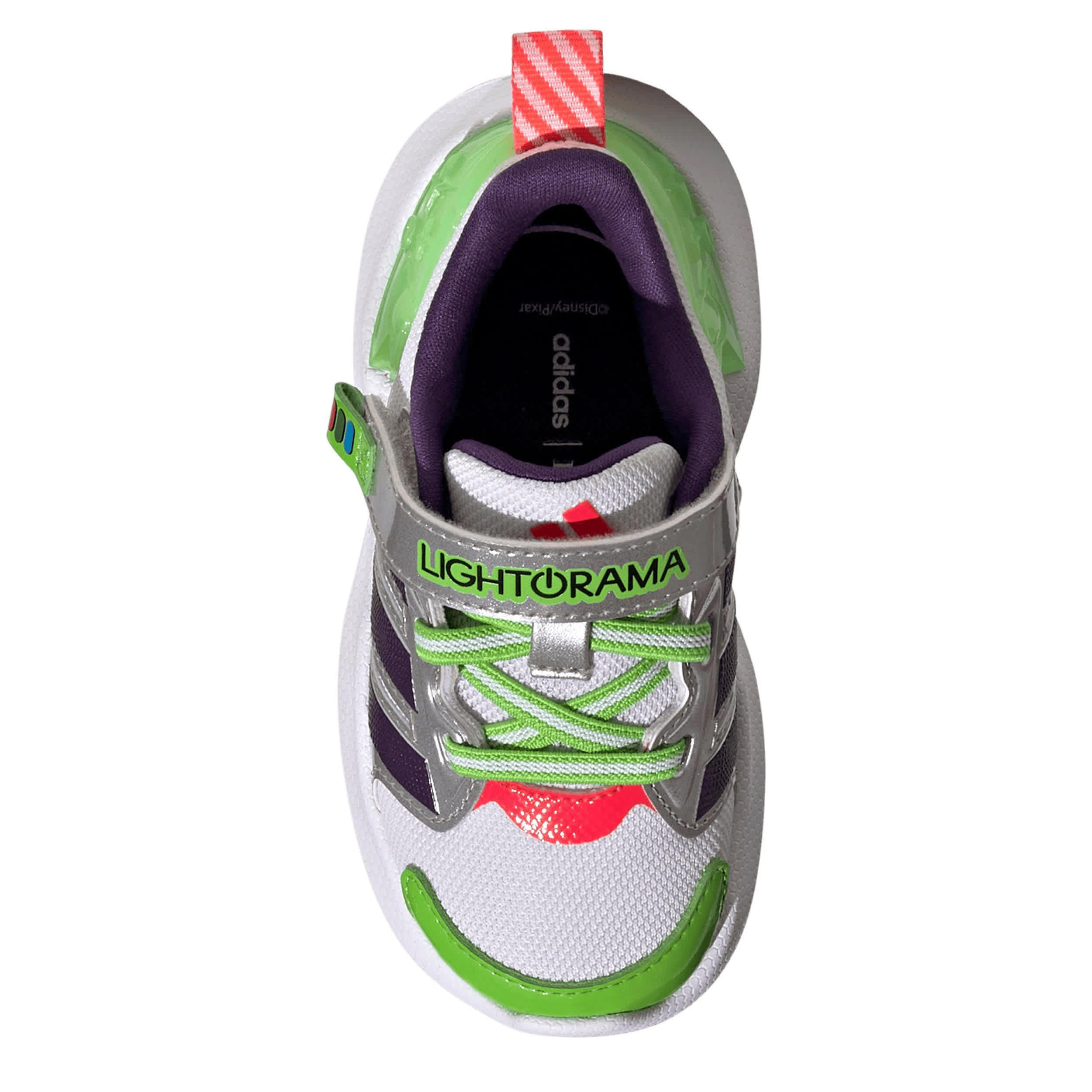 ADIDAS-BOYS INFANT TODDLER LIGHTORAMA RNR SNEAKER-WHITE & BRIGHT GREEN