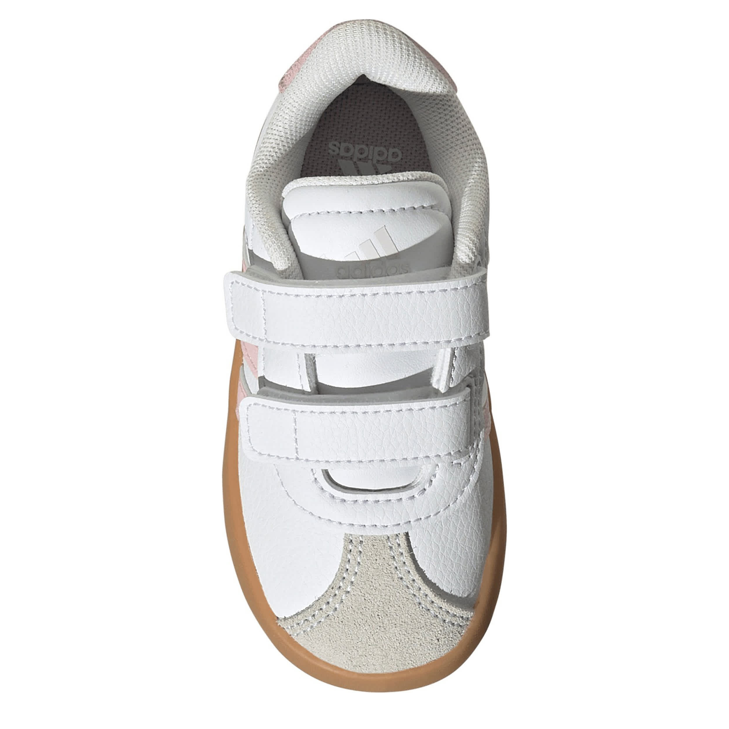 ADIDAS-GIRLS TODDLER VL COURT 3.0 SNEAKER-WHITE & PALE PINK