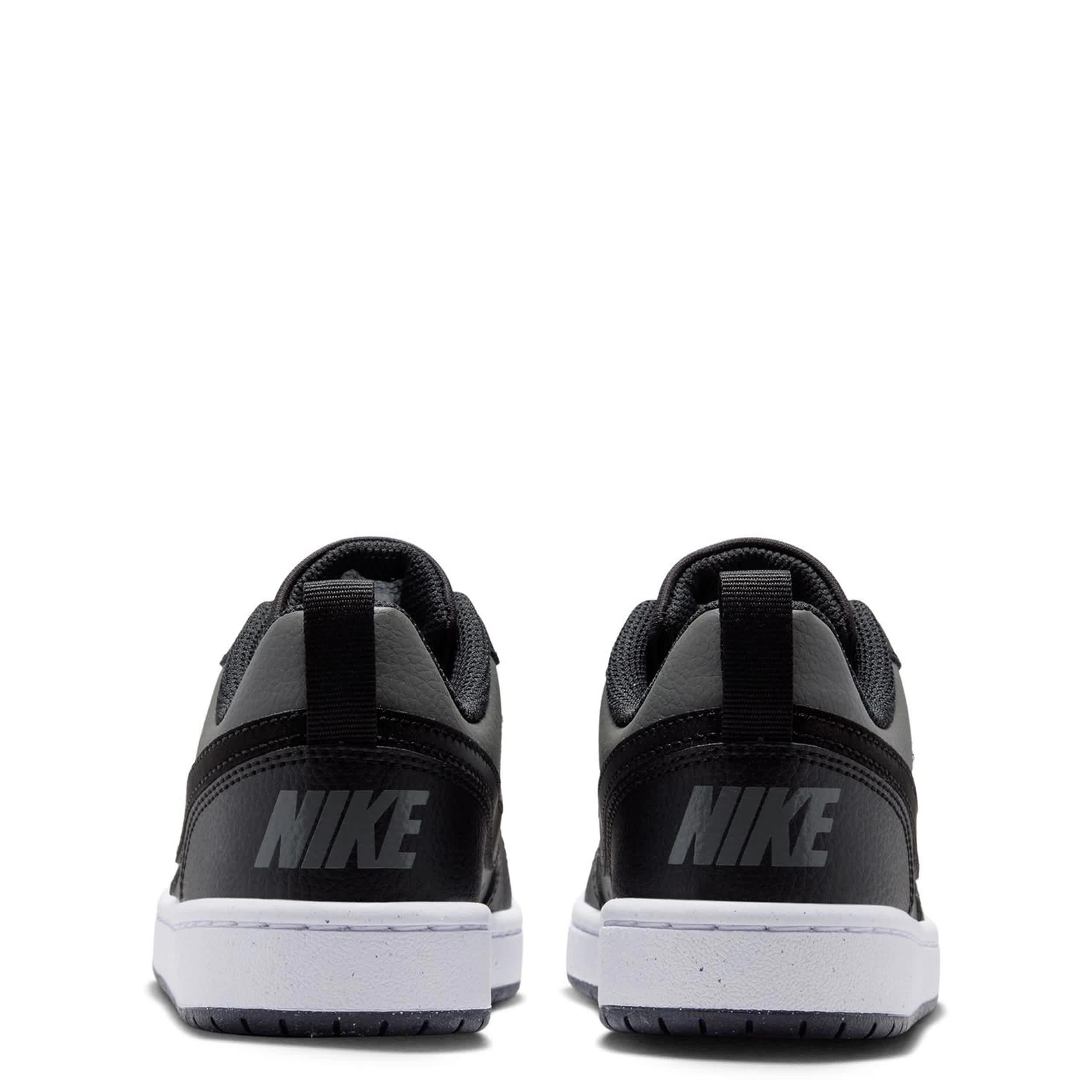 NIKE-BOYS BIG KID COURT BOROUGH LOW RECRAFT SNEAKER-DARK GREY & BLACK
