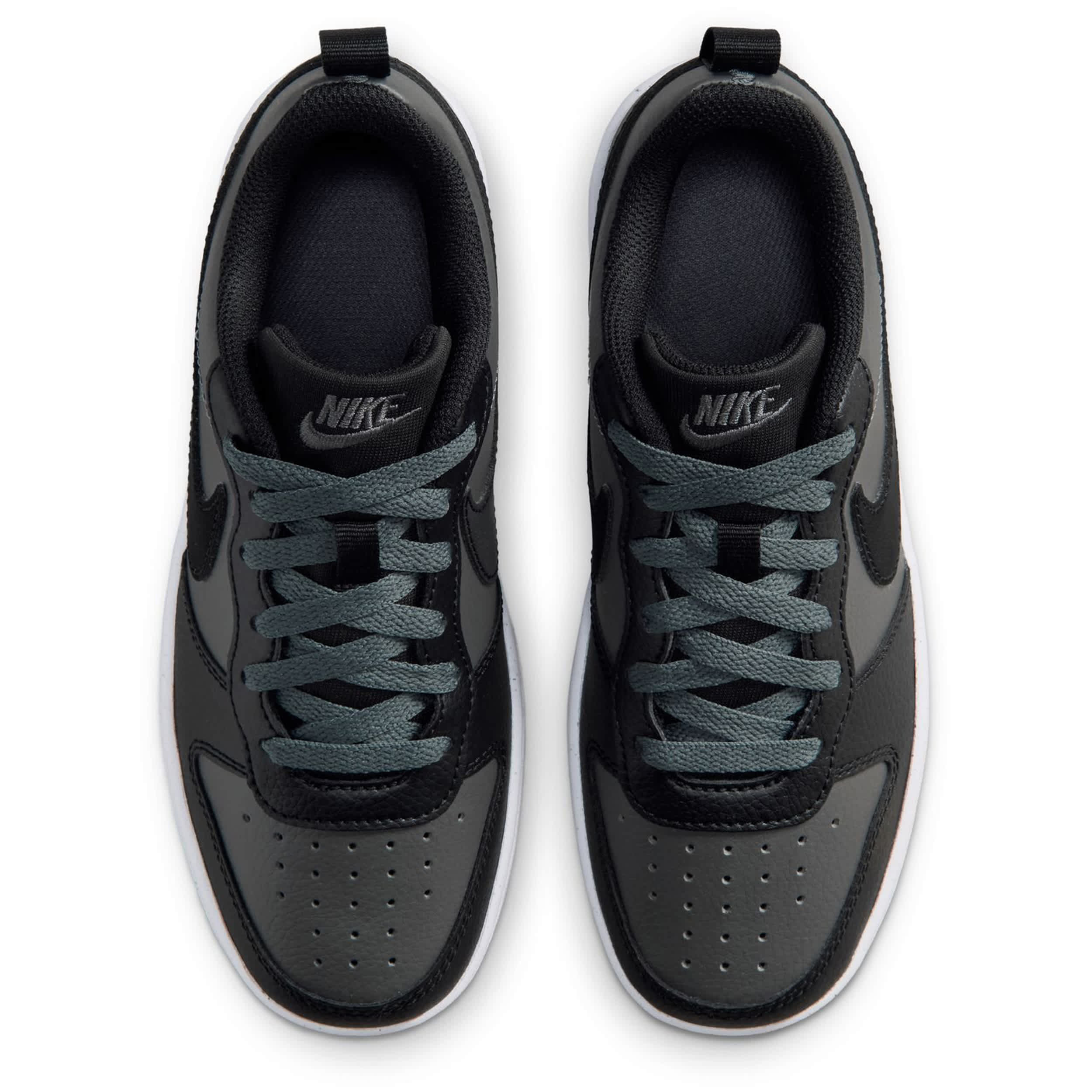 NIKE-BOYS BIG KID COURT BOROUGH LOW RECRAFT SNEAKER-DARK GREY & BLACK