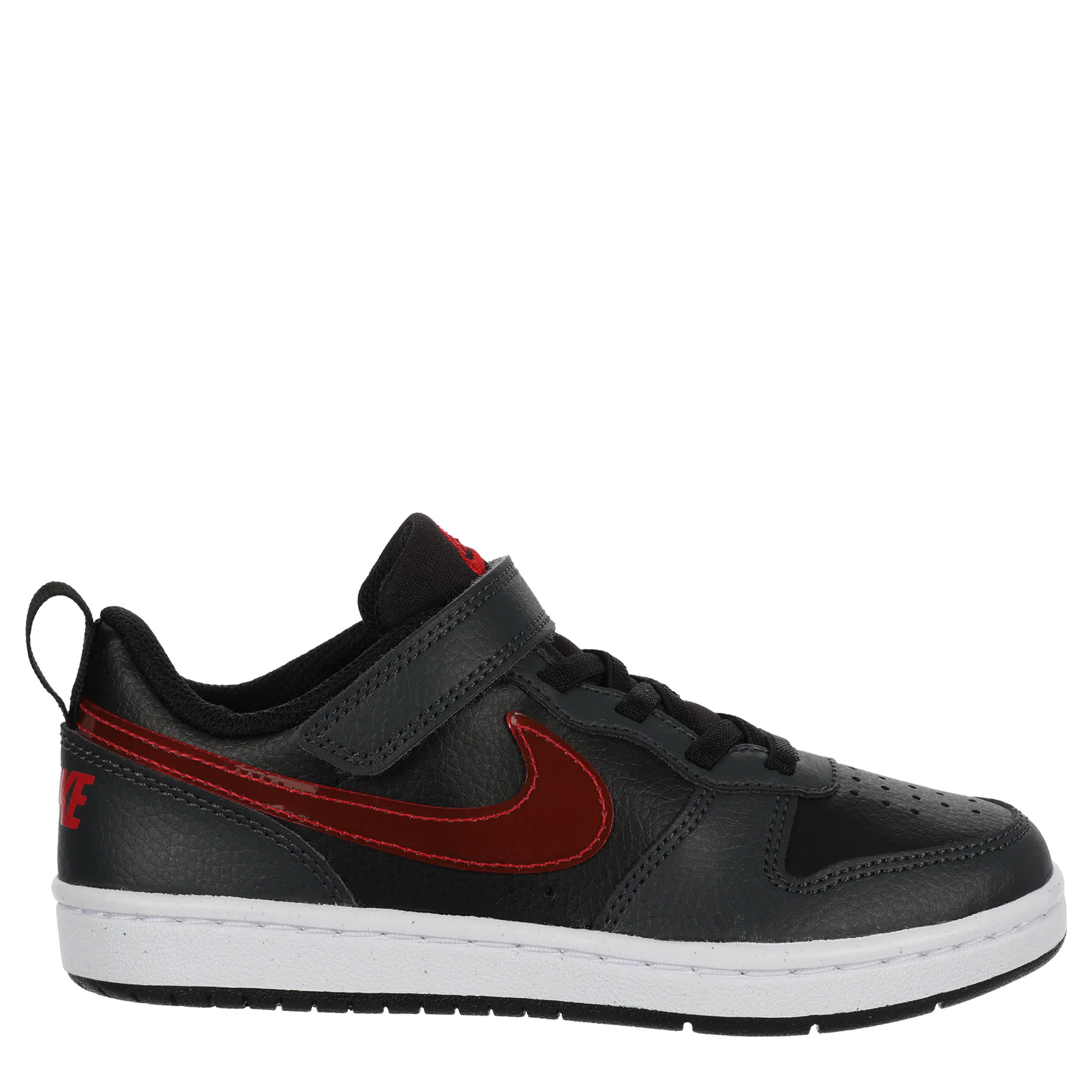 NIKE-BOYS LITTLE KID COURT BOROUGH LOW RECRAFT SNEAKER-GREY & RED