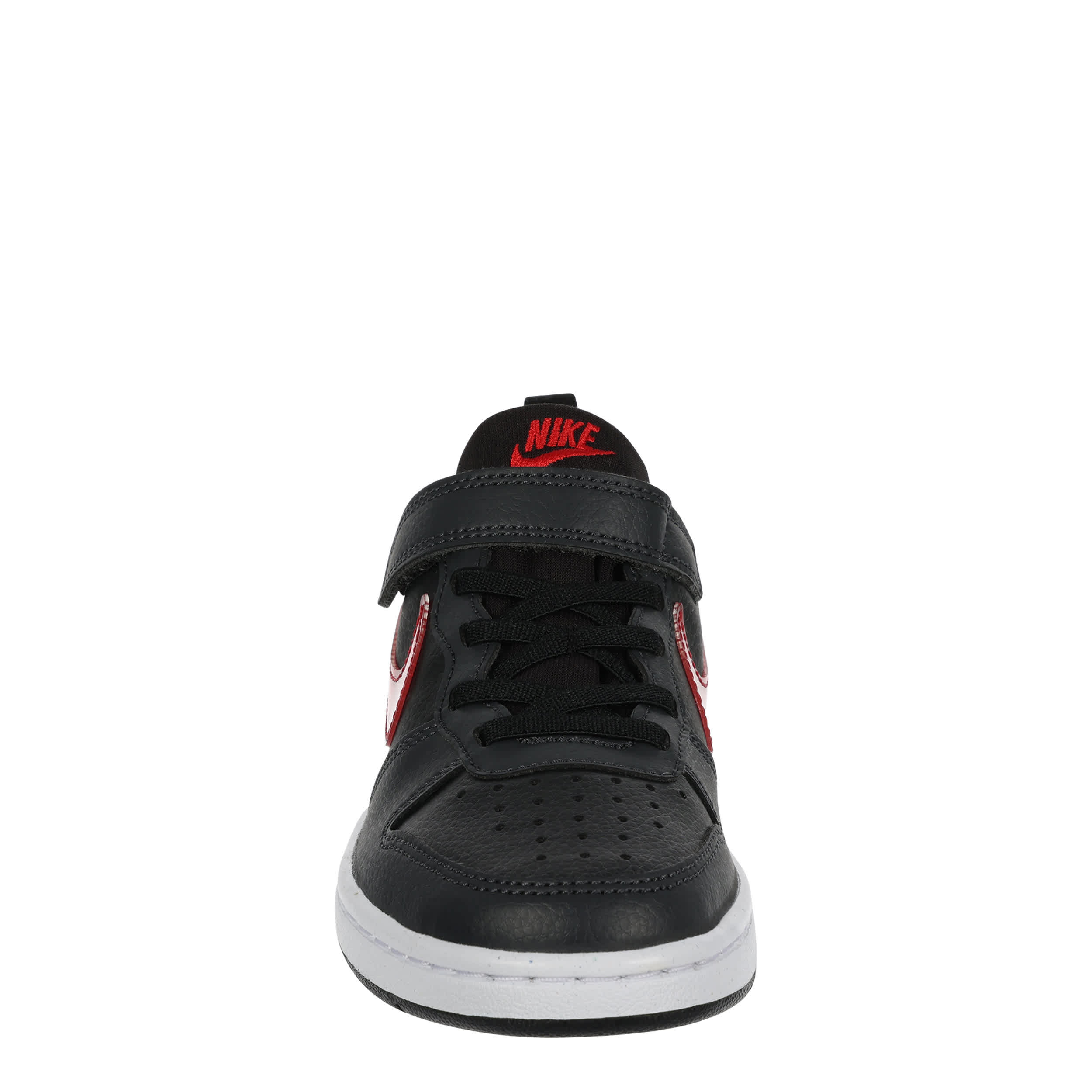 NIKE-BOYS LITTLE KID COURT BOROUGH LOW RECRAFT SNEAKER-GREY & RED