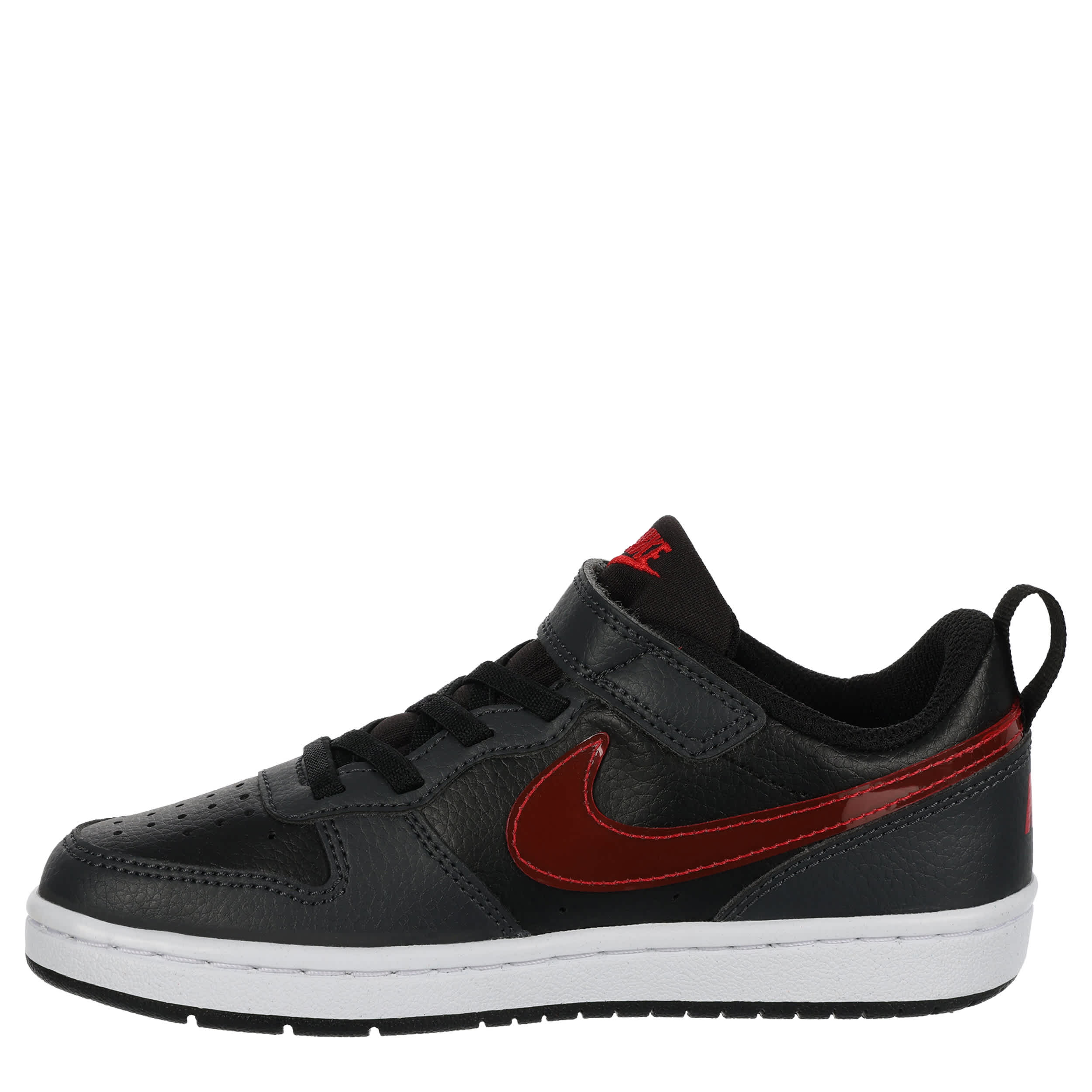NIKE-BOYS LITTLE KID COURT BOROUGH LOW RECRAFT SNEAKER-GREY & RED