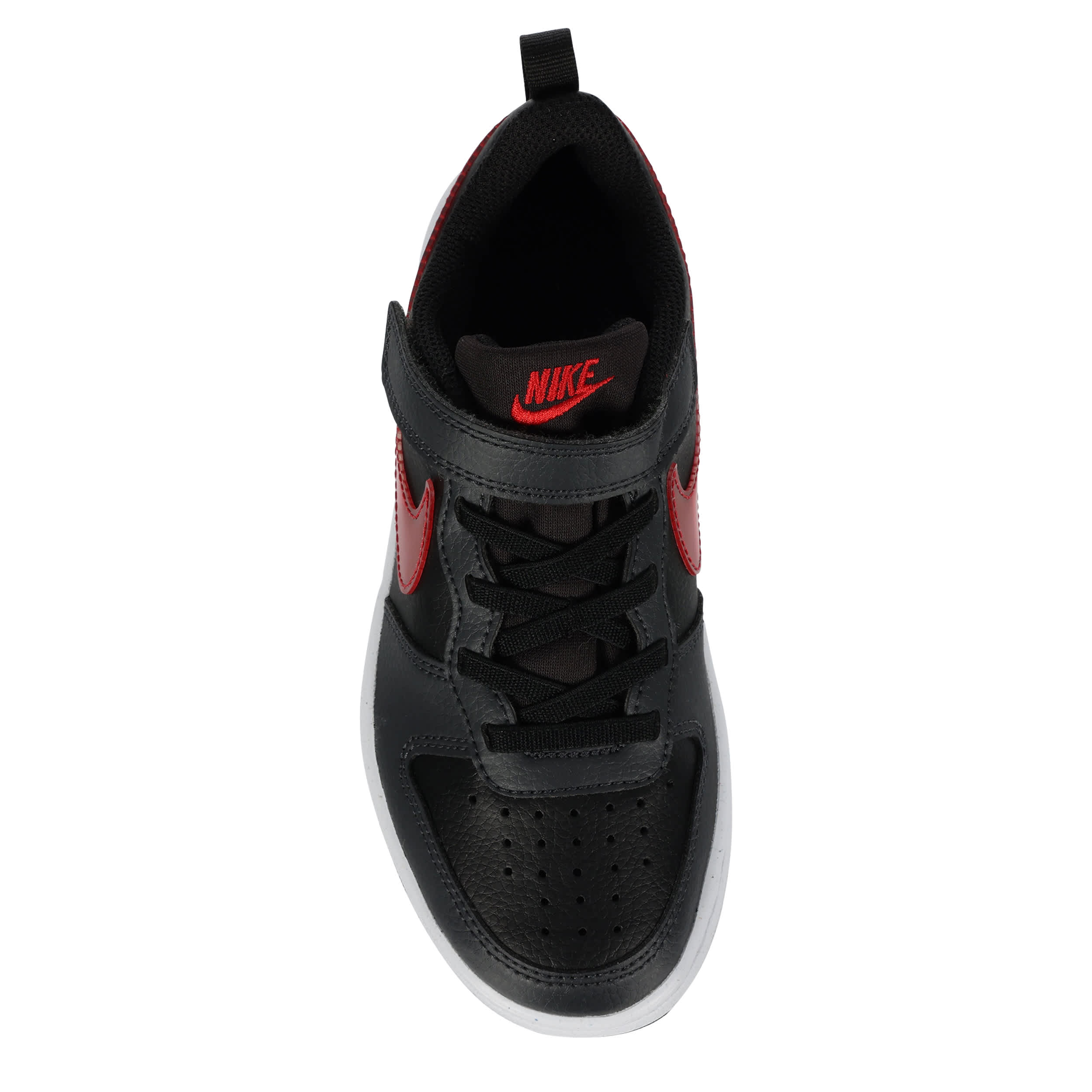 NIKE-BOYS LITTLE KID COURT BOROUGH LOW RECRAFT SNEAKER-GREY & RED