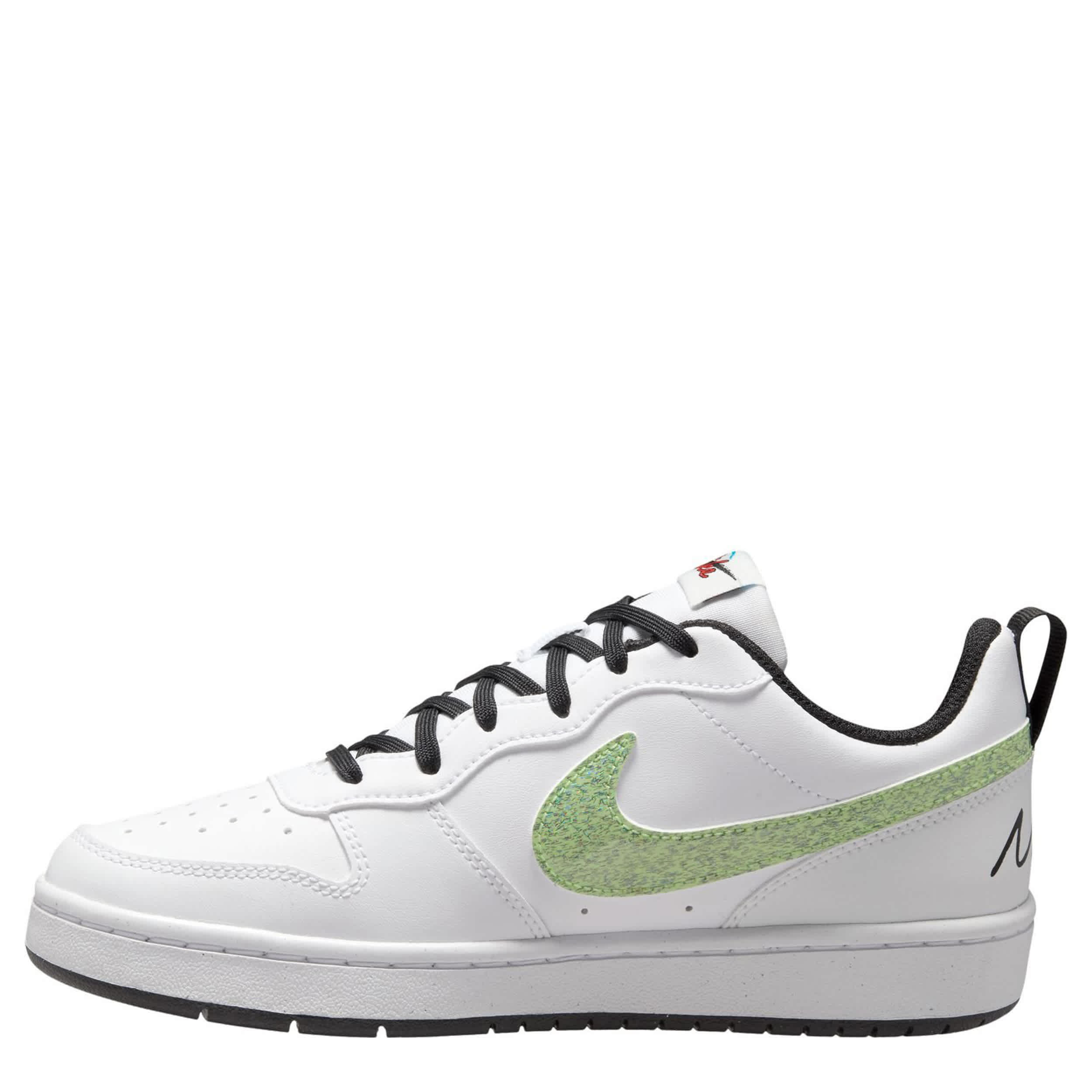 NIKE-BOYS BIG KID COURT BOROUGH LOW RECRAFT SNEAKER-WHITE & RED