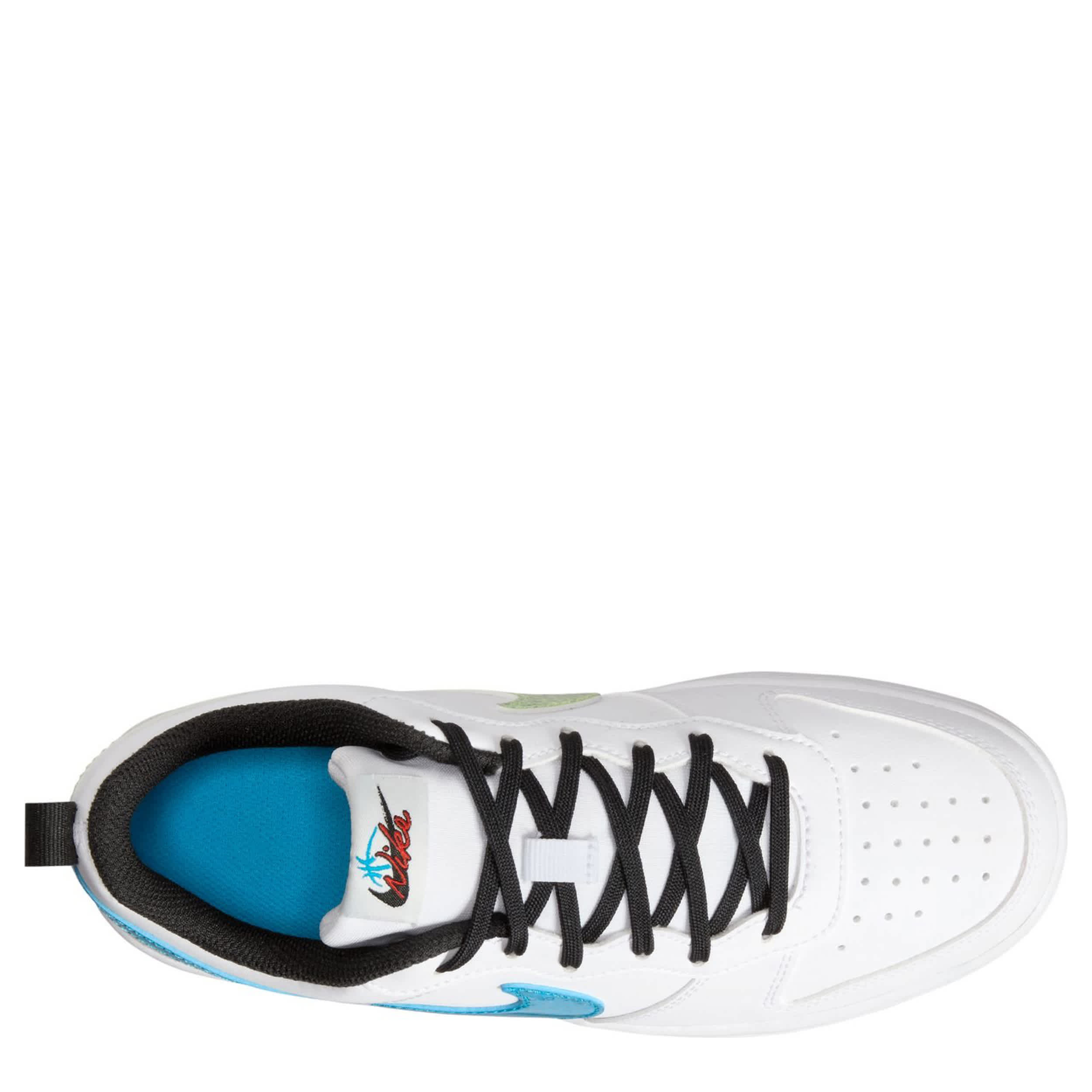 NIKE-BOYS BIG KID COURT BOROUGH LOW RECRAFT SNEAKER-WHITE & RED
