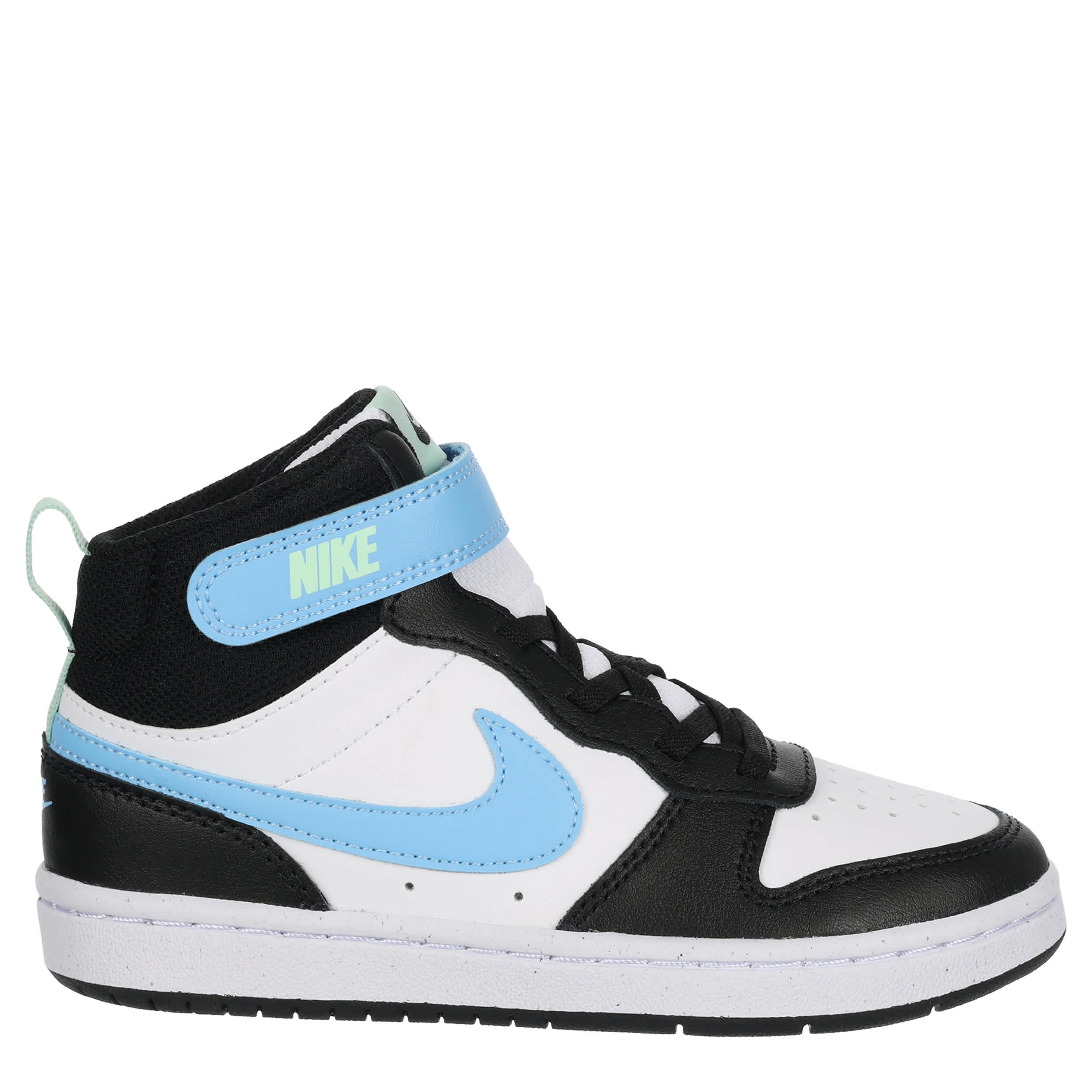 NIKE-BOYS LITTLE KID COURT BOROUGH 2 MID SNEAKER-WHITE & BRIGHT BLUE