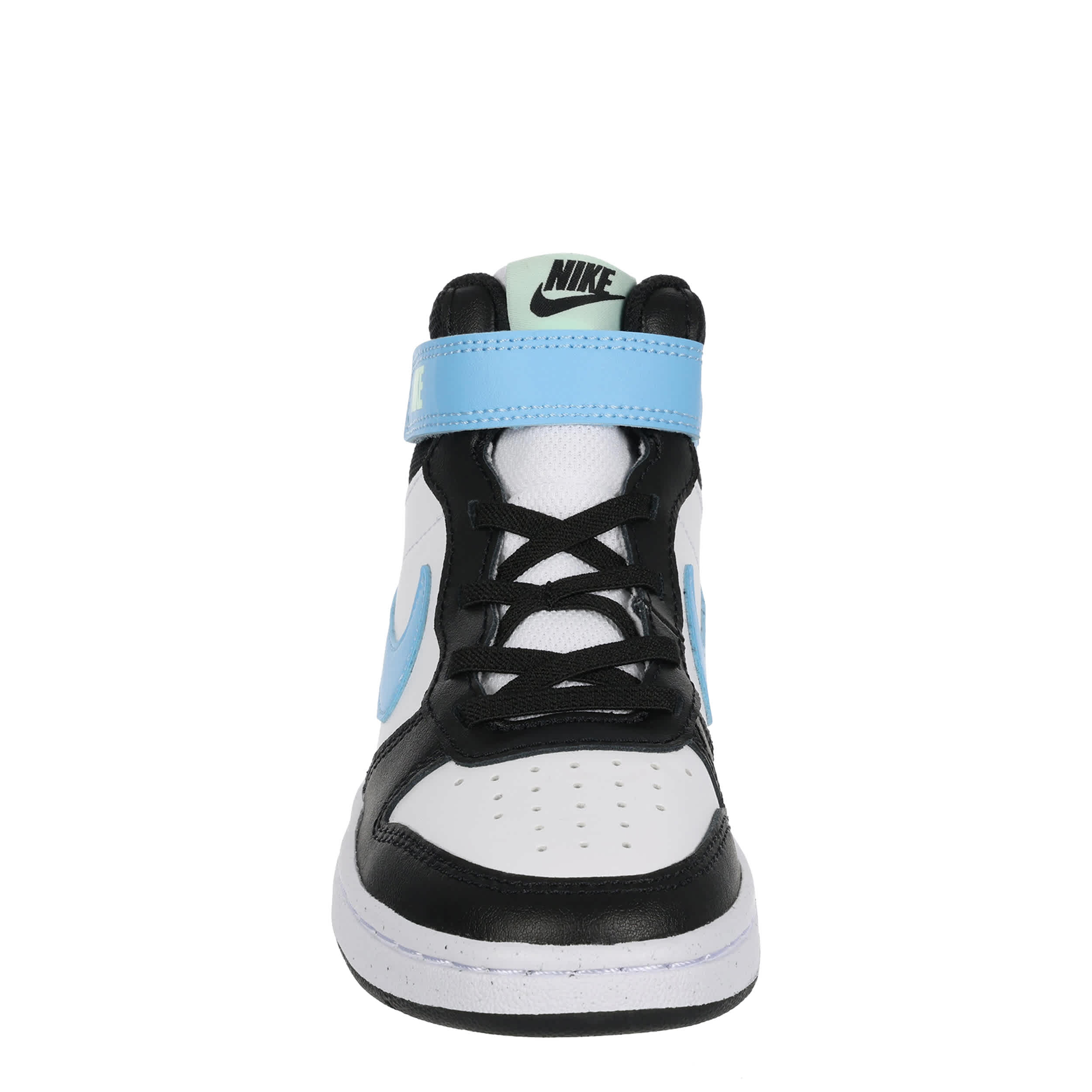 NIKE-BOYS LITTLE KID COURT BOROUGH 2 MID SNEAKER-WHITE & BRIGHT BLUE