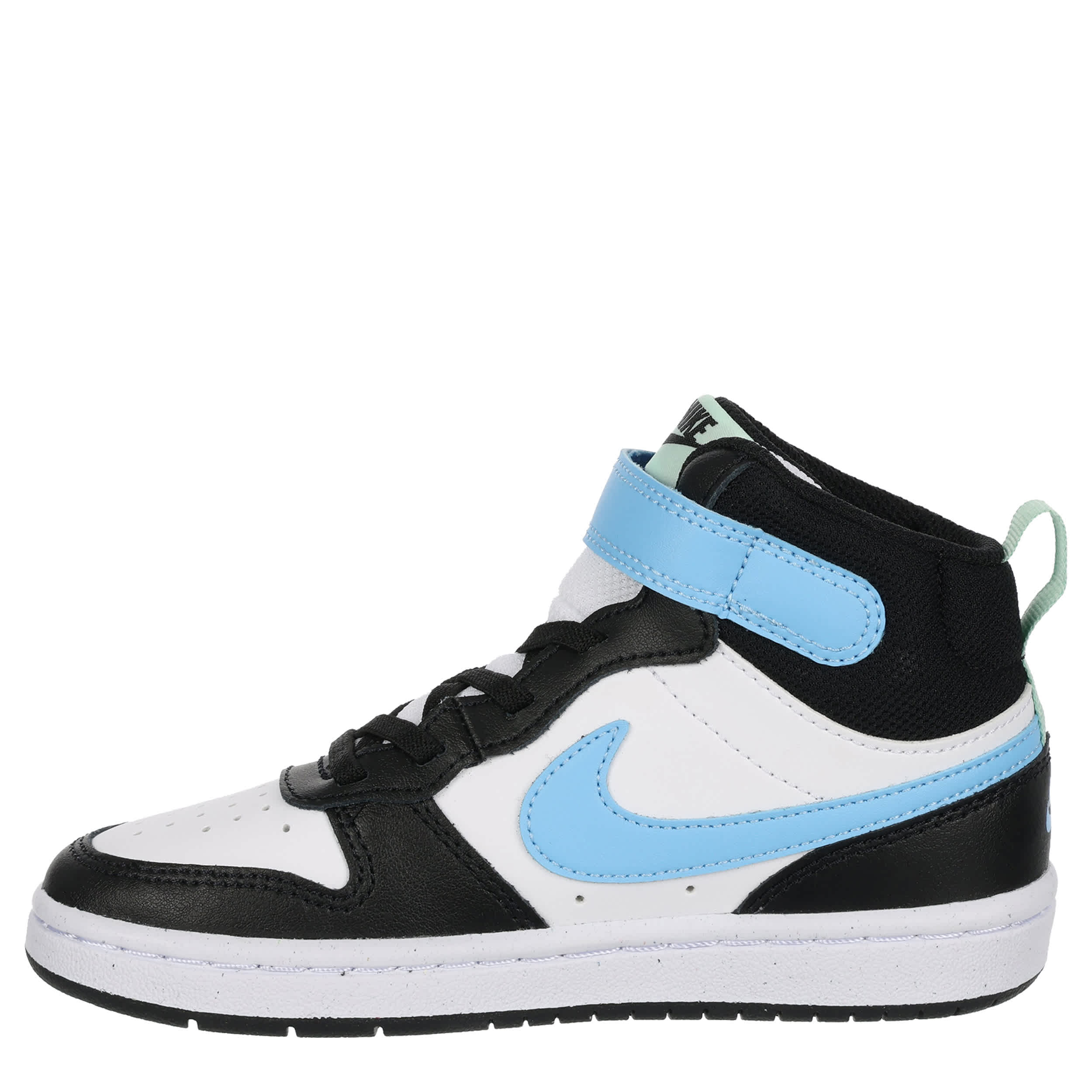 NIKE-BOYS LITTLE KID COURT BOROUGH 2 MID SNEAKER-WHITE & BRIGHT BLUE