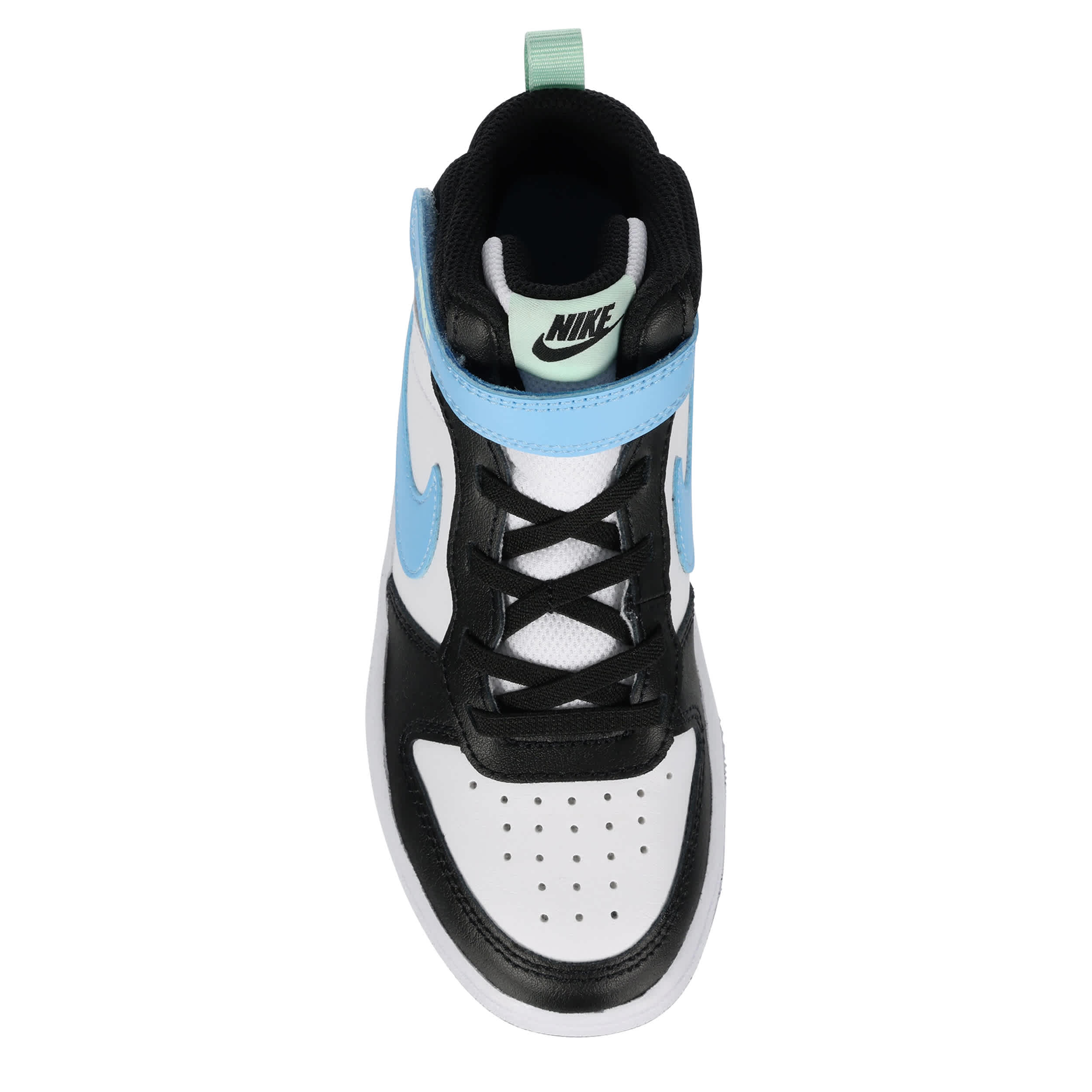 NIKE-BOYS LITTLE KID COURT BOROUGH 2 MID SNEAKER-WHITE & BRIGHT BLUE
