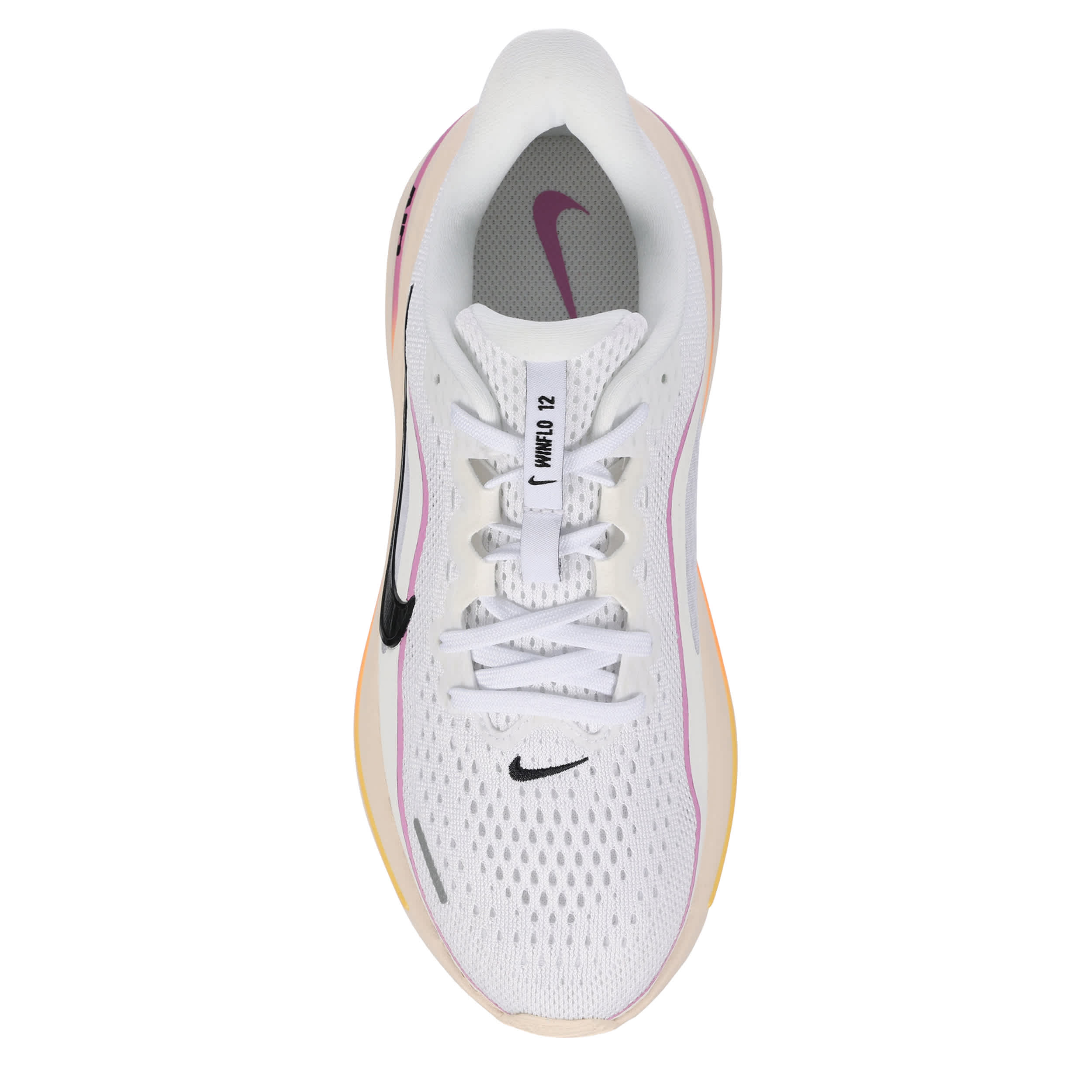NIKE-GIRLS BIG KID WINFLO 12 RUNNING SHOE-WHITE & MULTICOLOR