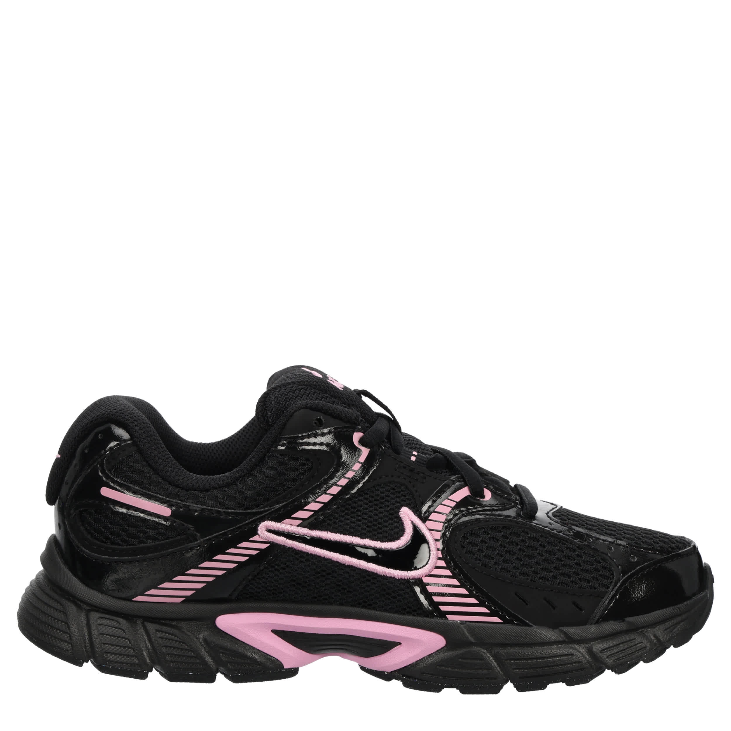 NIKE-GIRLS BIG KID V5 RNR SNEAKER-BLACK & BRIGHT PINK