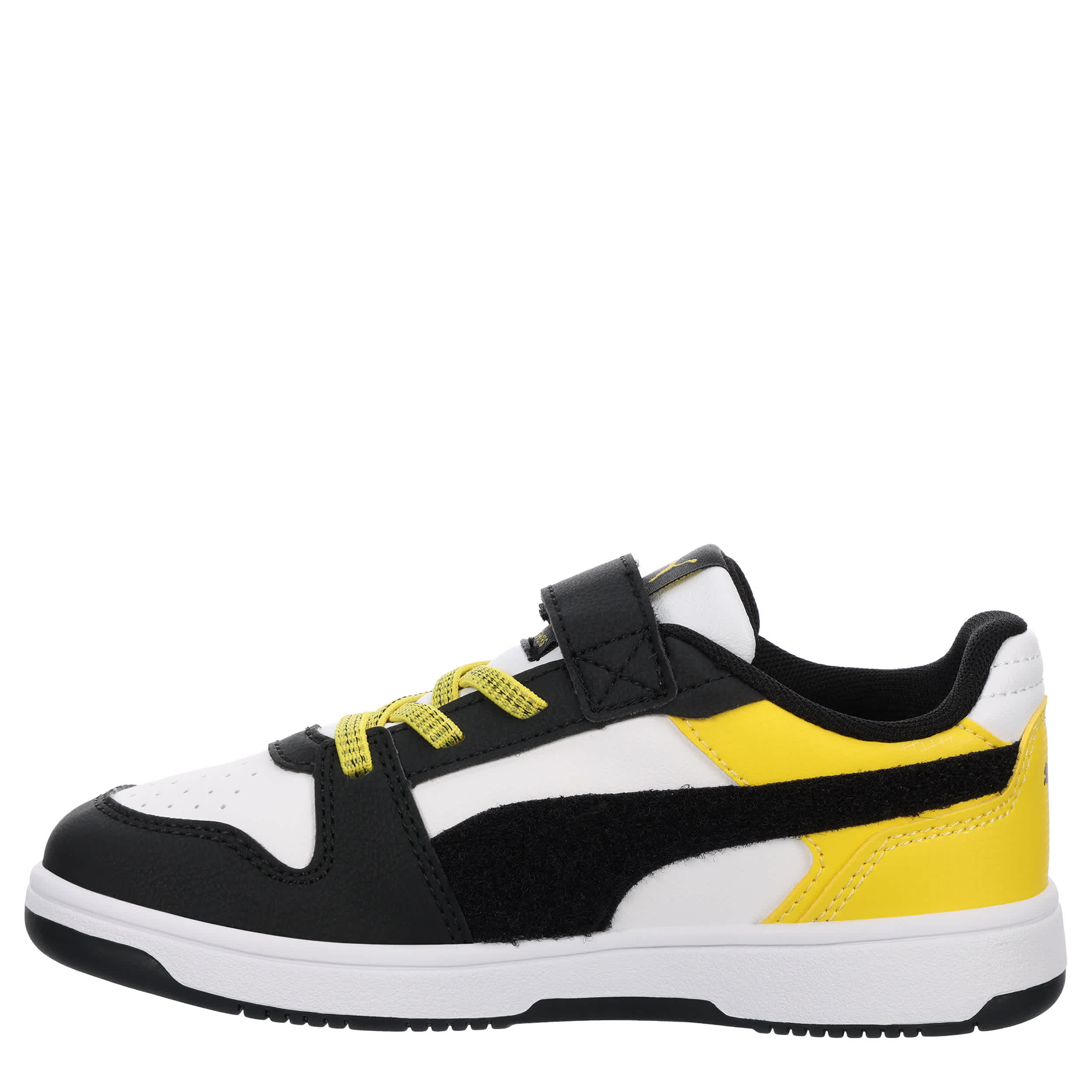 PUMA-BOYS LITTLE KID REBOUND V6 LOW SNEAKER-BLACK & YELLOW