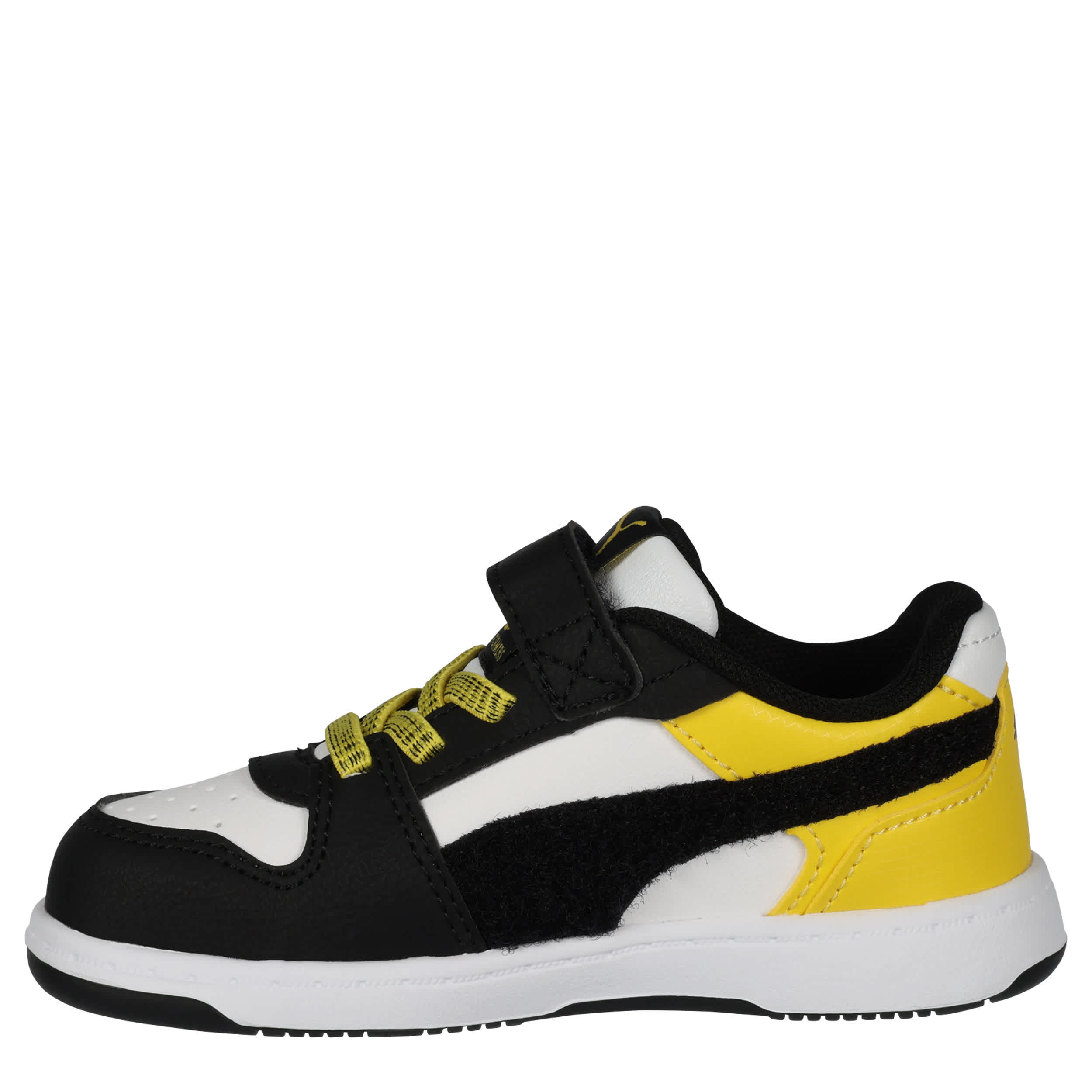 PUMA-BOYS INFANT TODDLER REBOUND V6 LOW SNEAKER-BLACK & YELLOW