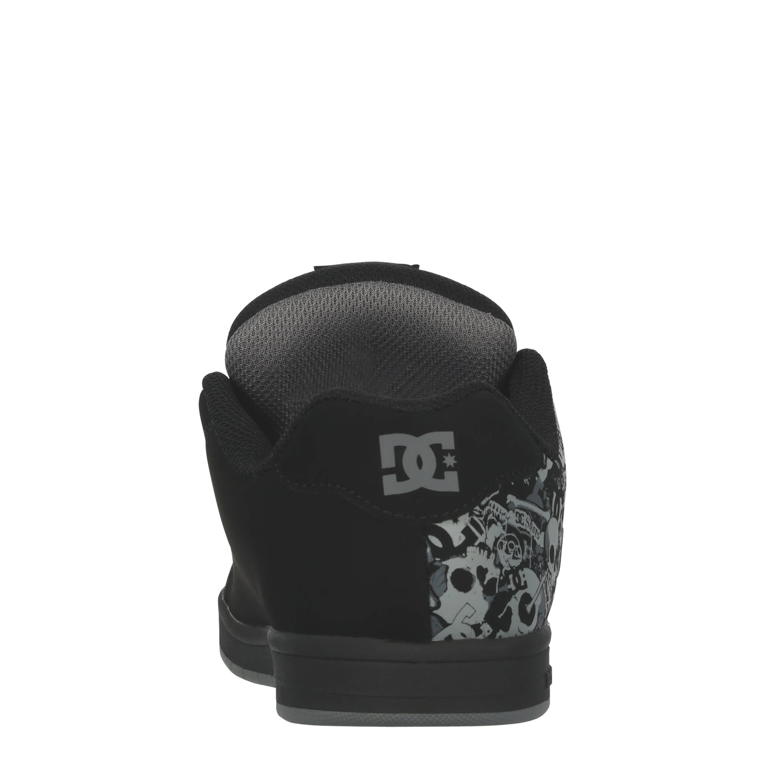 DC SHOES-BOYS LITTLE-BIG KID GAVELER SKULLS SKATE SHOE-BLACK & WHITE