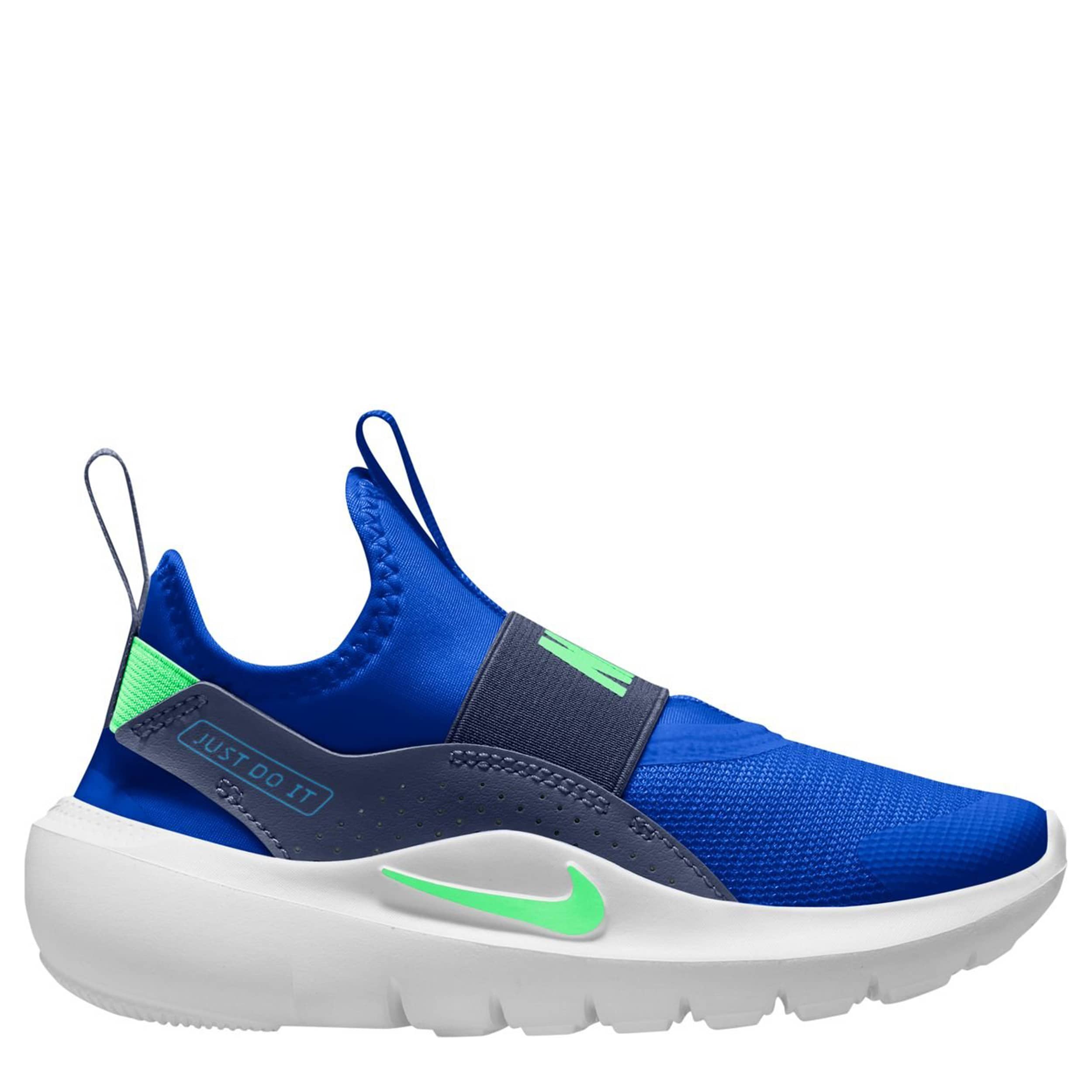 NIKE-BOYS LITTLE KID FLEX RUNNER 4 SLIP ON SNEAKER-BLUE & GREEN