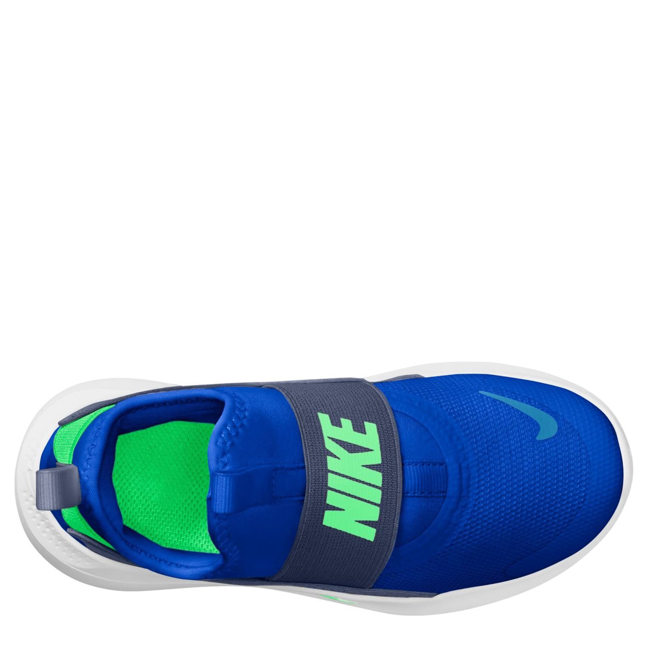 NIKE-BOYS LITTLE KID FLEX RUNNER 4 SLIP ON SNEAKER-BLUE & GREEN