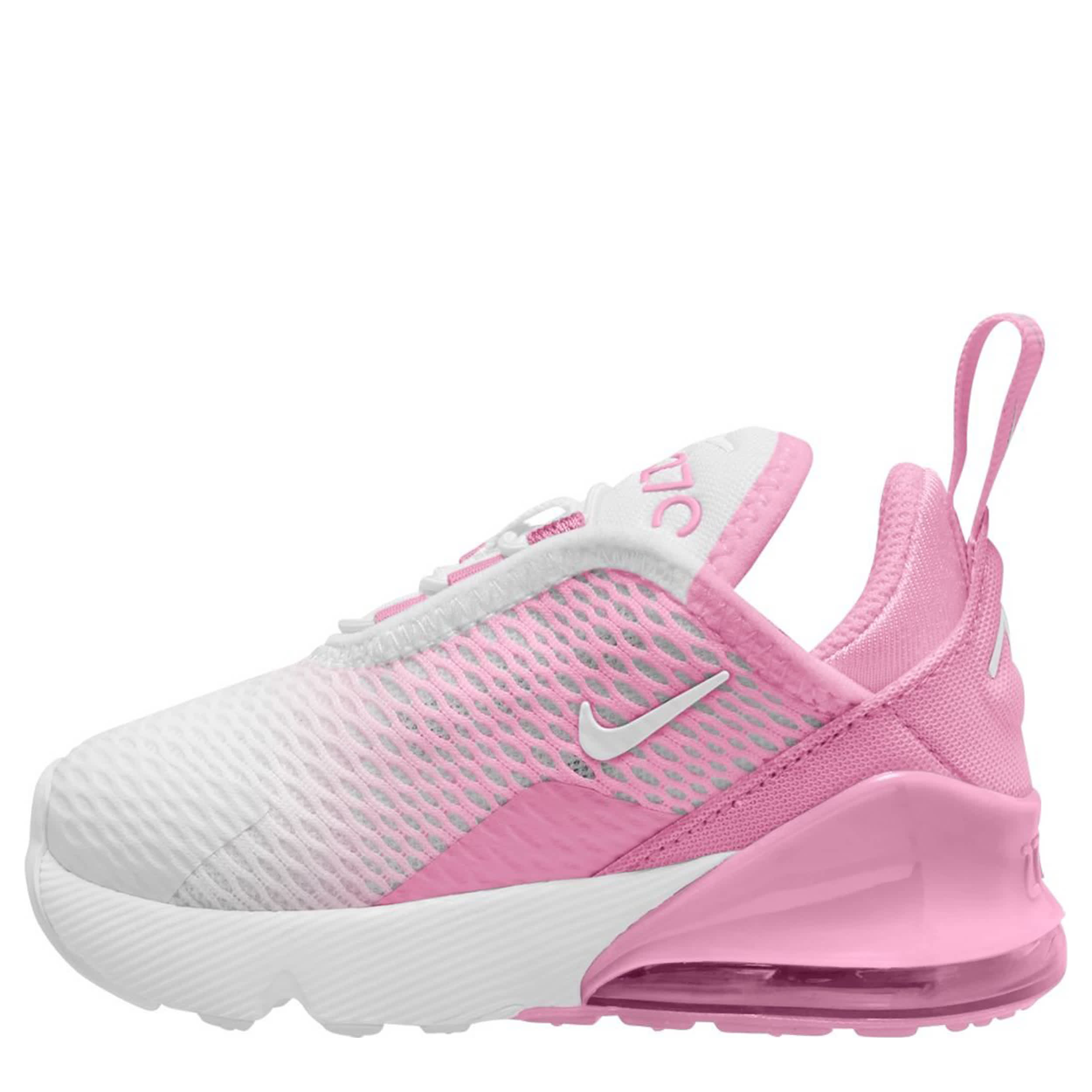 NIKE-GIRLS INFANT-TODDLER AIR MAX 270 SNEAKER-PINK & WHITE