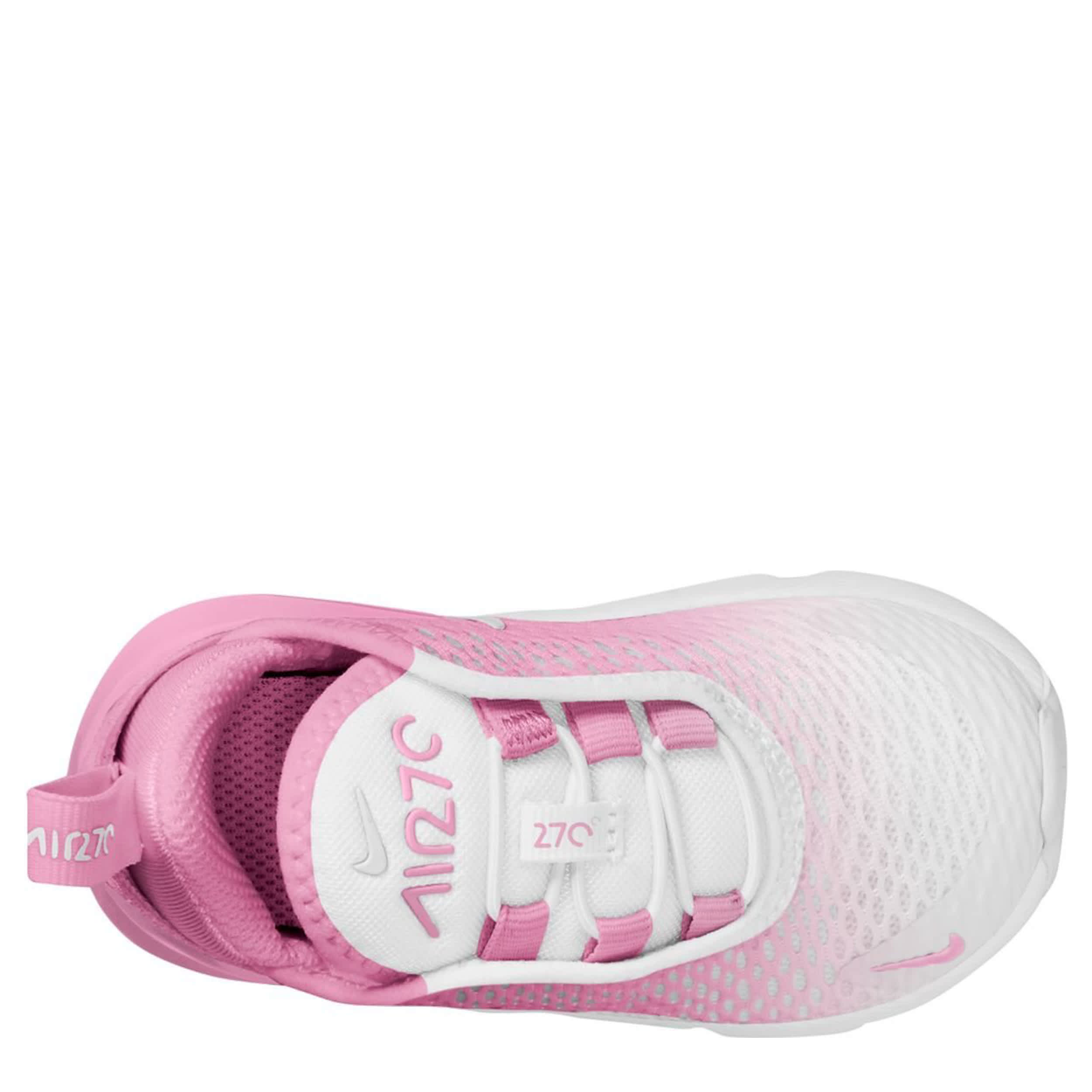 NIKE-GIRLS INFANT-TODDLER AIR MAX 270 SNEAKER-PINK & WHITE