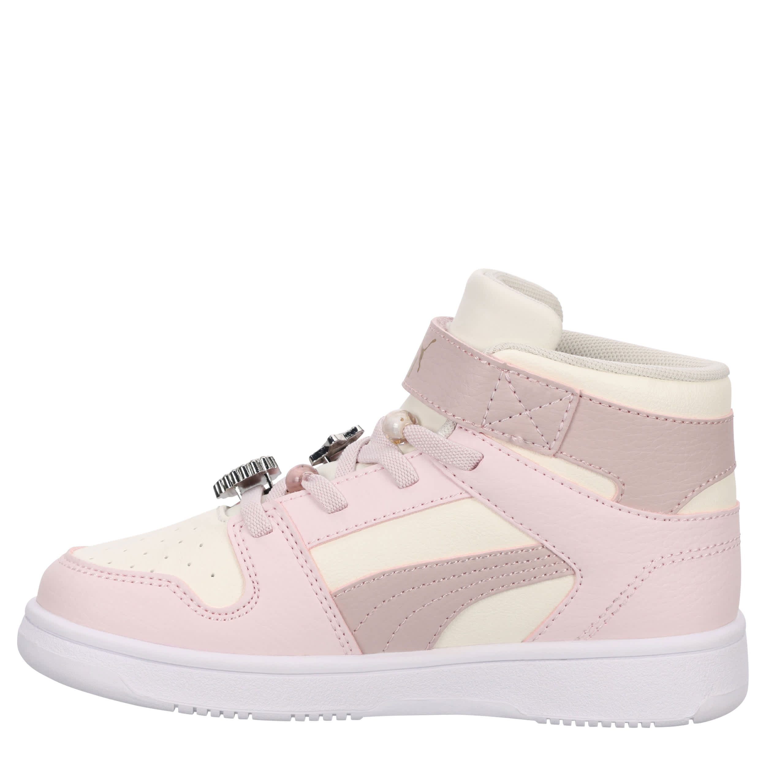 PUMA-GIRLS LITTLE KID REBOUND MID SNEAKER-PURPLE & TAUPE