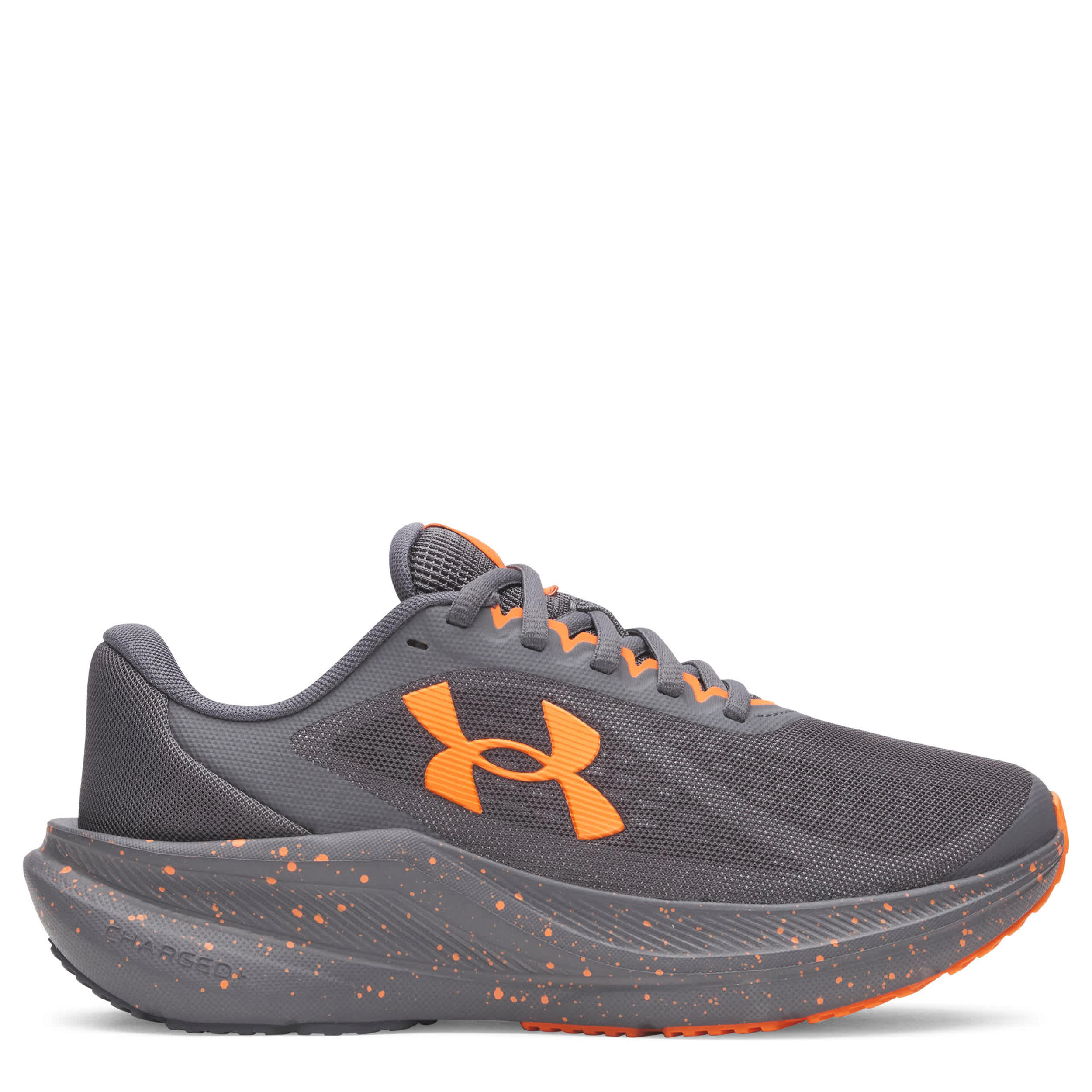 UNDER ARMOUR-BOYS BIG KID CHARGED+ CHASE SNEAKER-DARK GREY & ORANGE