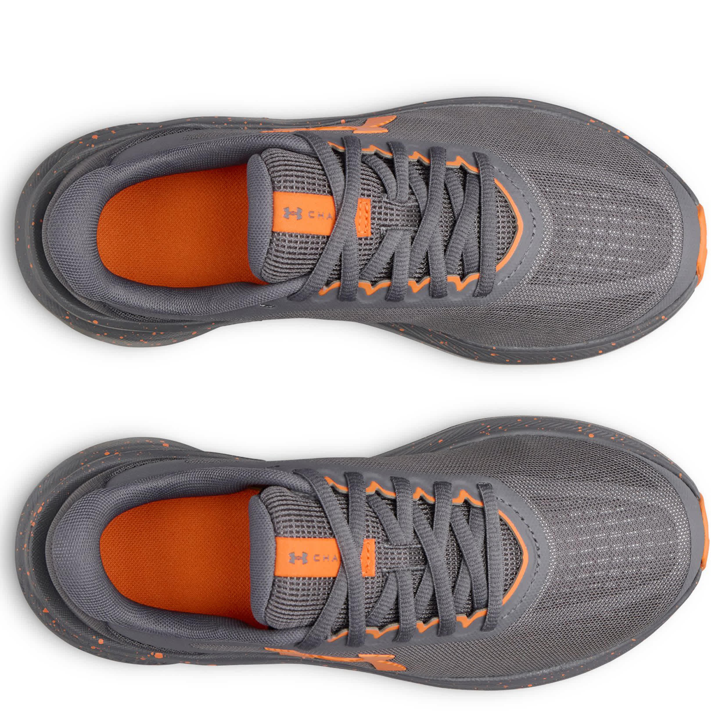 UNDER ARMOUR-BOYS BIG KID CHARGED+ CHASE SNEAKER-DARK GREY & ORANGE