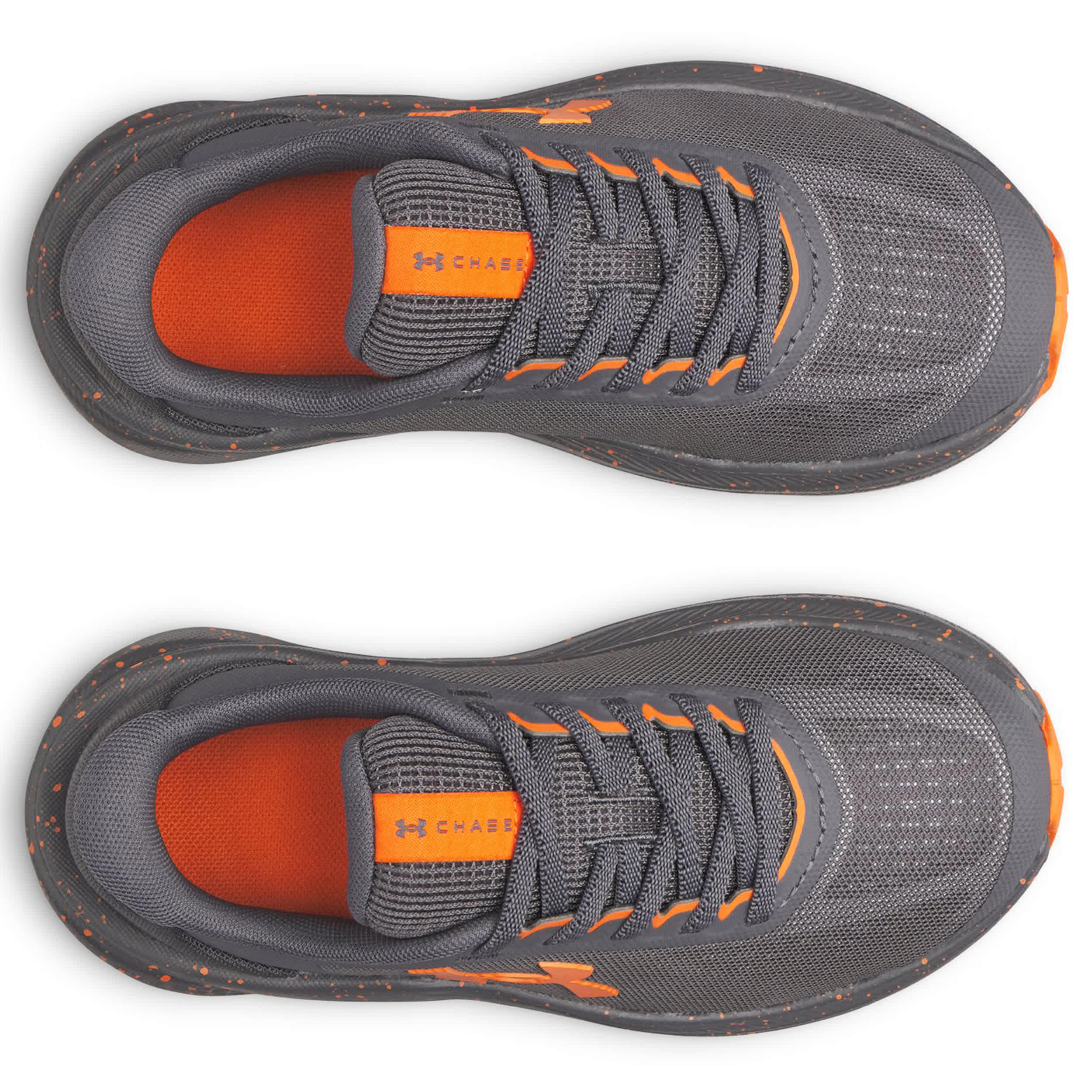UNDER ARMOUR-BOYS LITTLE KID CHARGED+ CHASE SNEAKER-DARK GREY & ORANGE