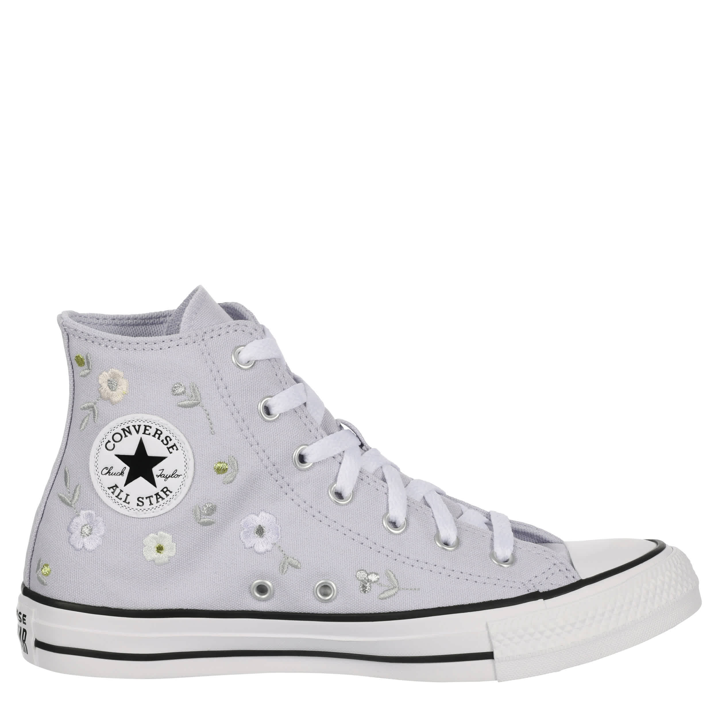 CONVERSE-GIRLS CHUCK TAYLOR ALL STAR HI TOP SNEAKER-LILAC & OFF WHITE