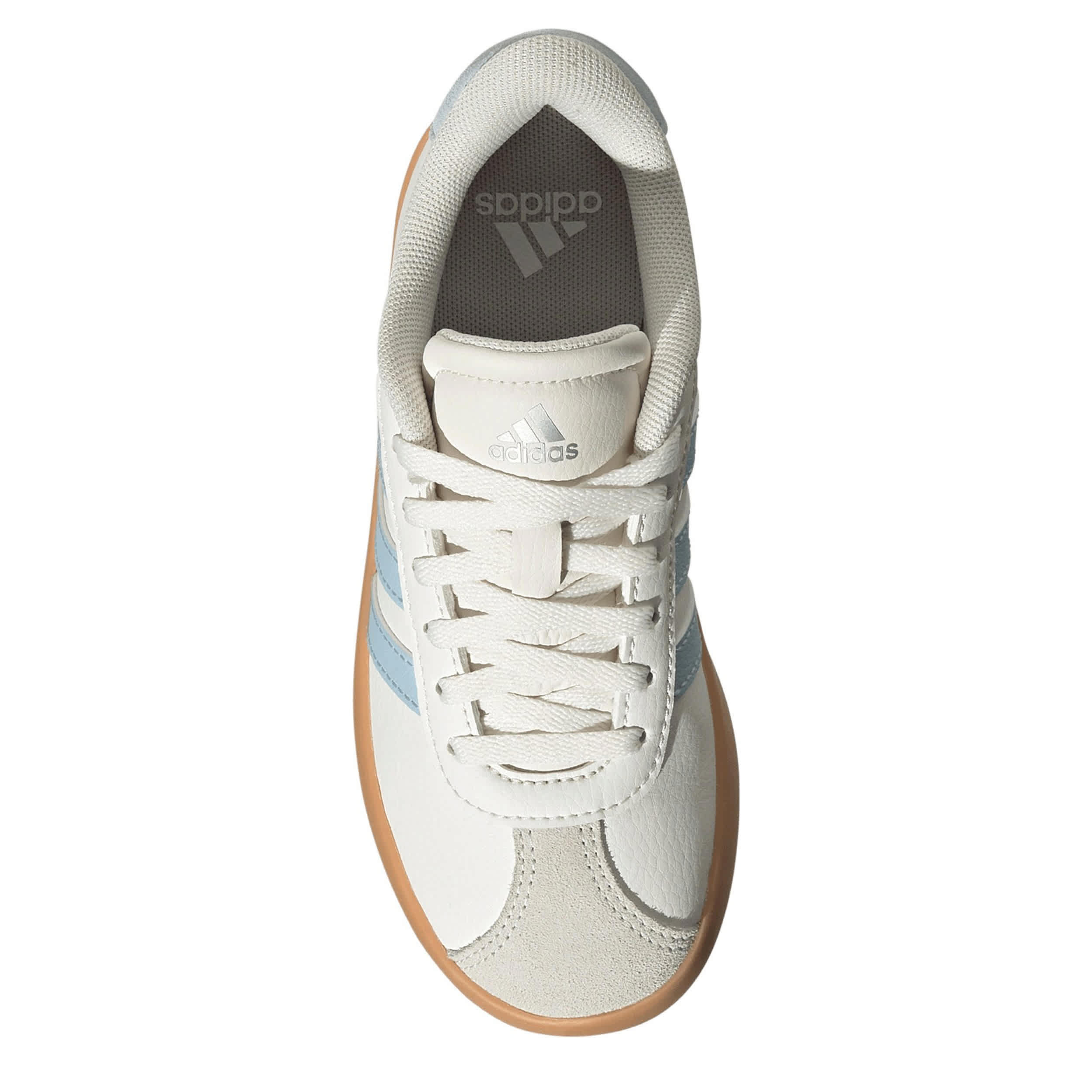 ADIDAS-GIRLS LITTLE-BIG KID VL COURT 3.0 SNEAKER-WHITE & LIGHT BLUE