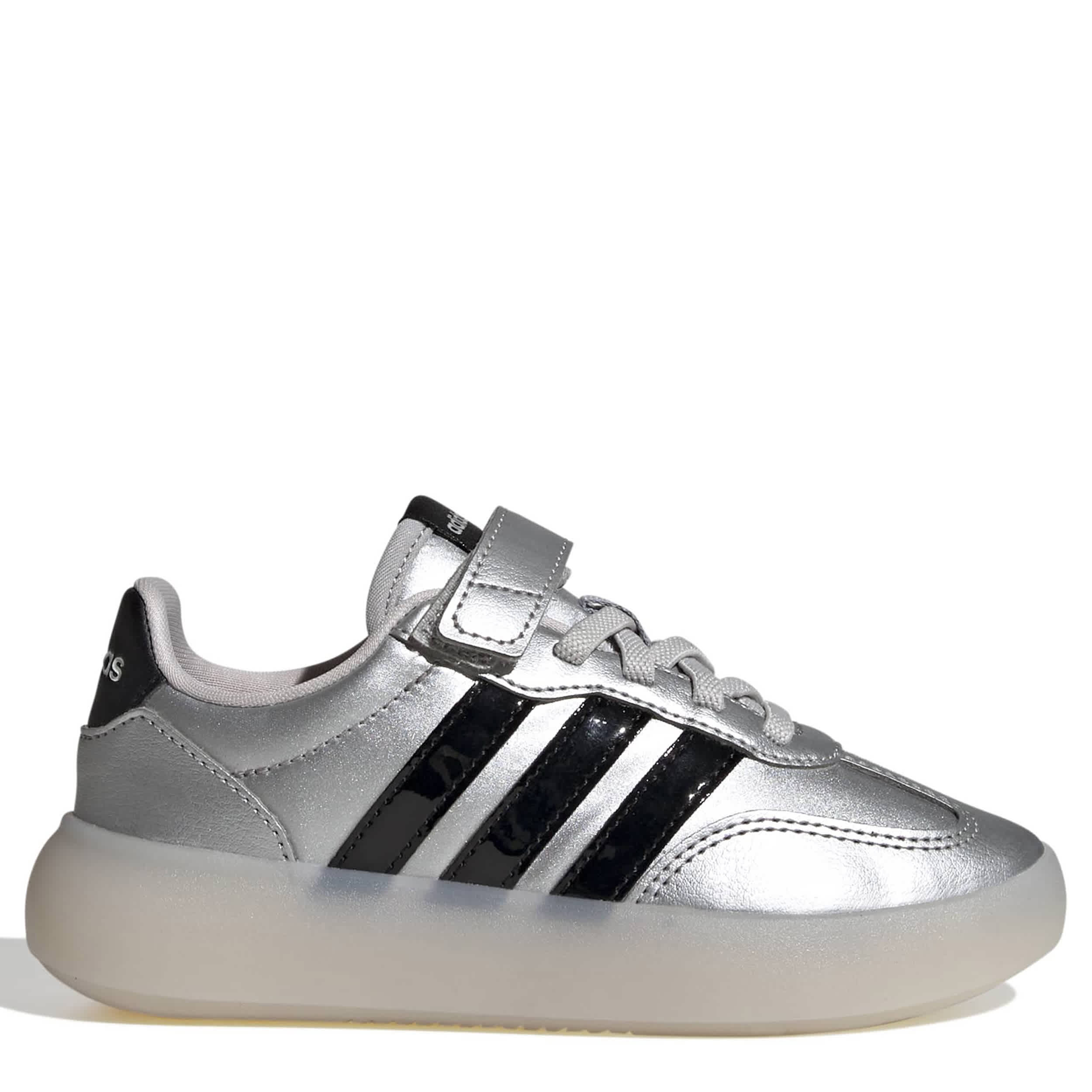 ADIDAS-GIRLS LITTLE KID BARREDA DECODE SNEAKER-SILVER & BLACK