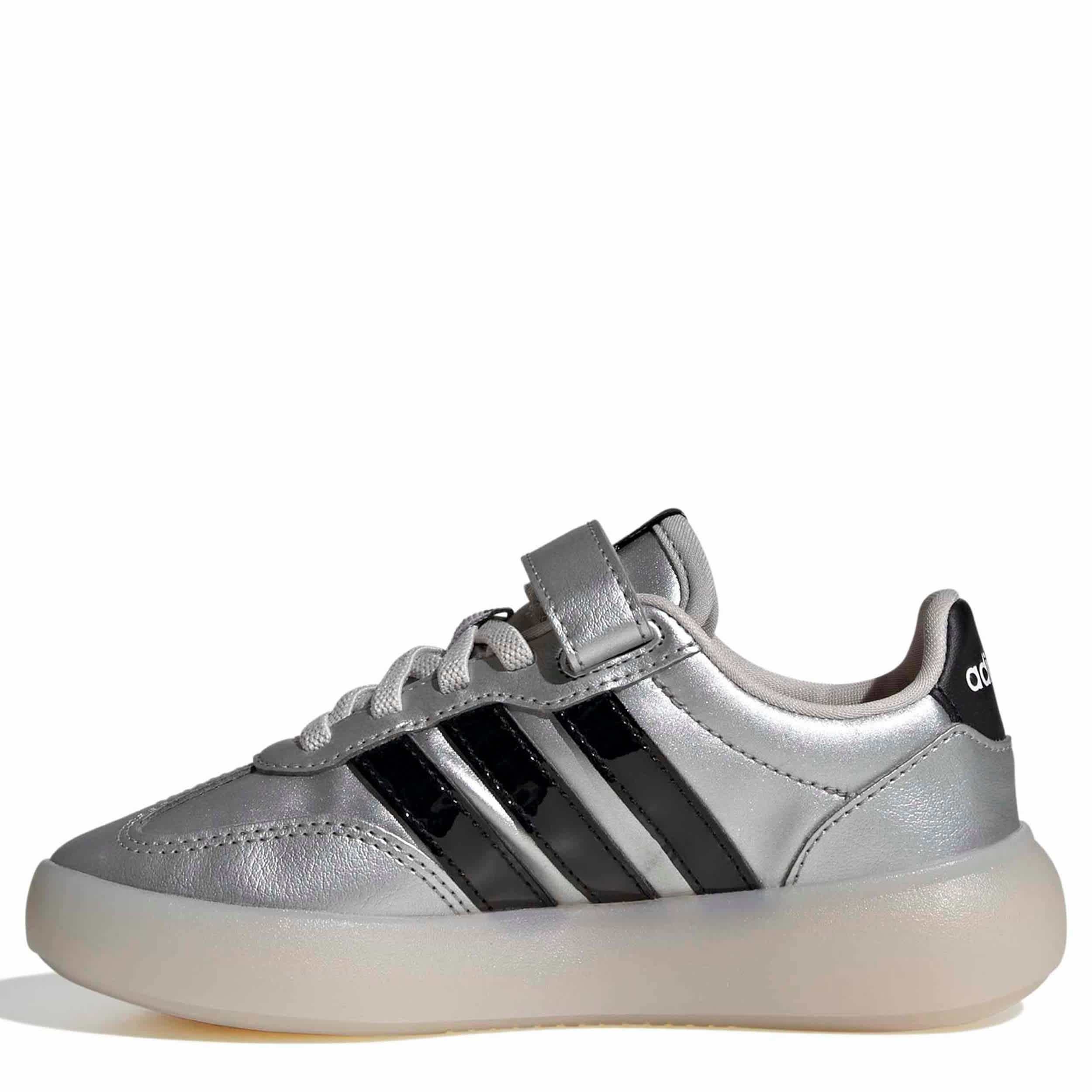 ADIDAS-GIRLS LITTLE KID BARREDA DECODE SNEAKER-SILVER & BLACK