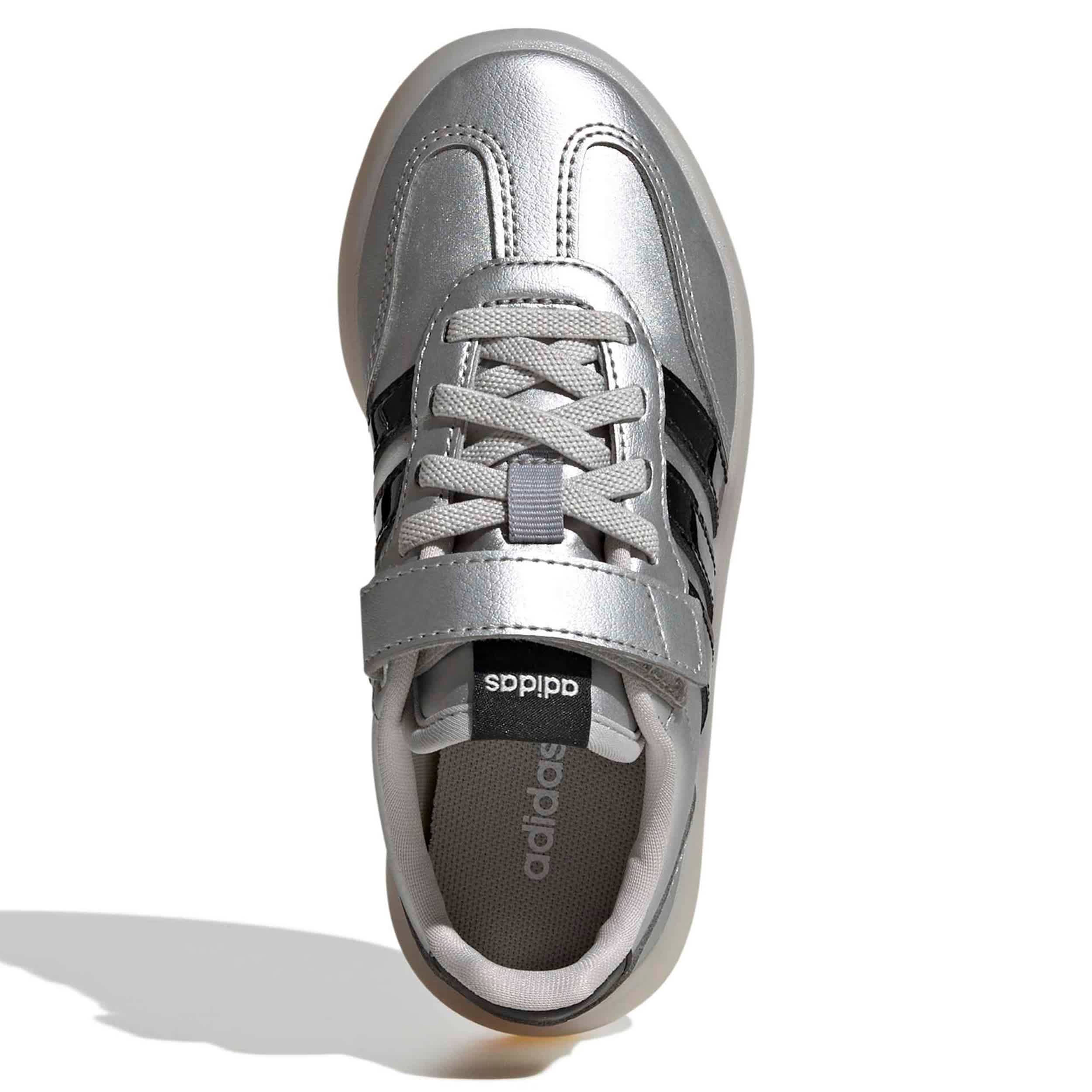 ADIDAS-GIRLS LITTLE KID BARREDA DECODE SNEAKER-SILVER & BLACK