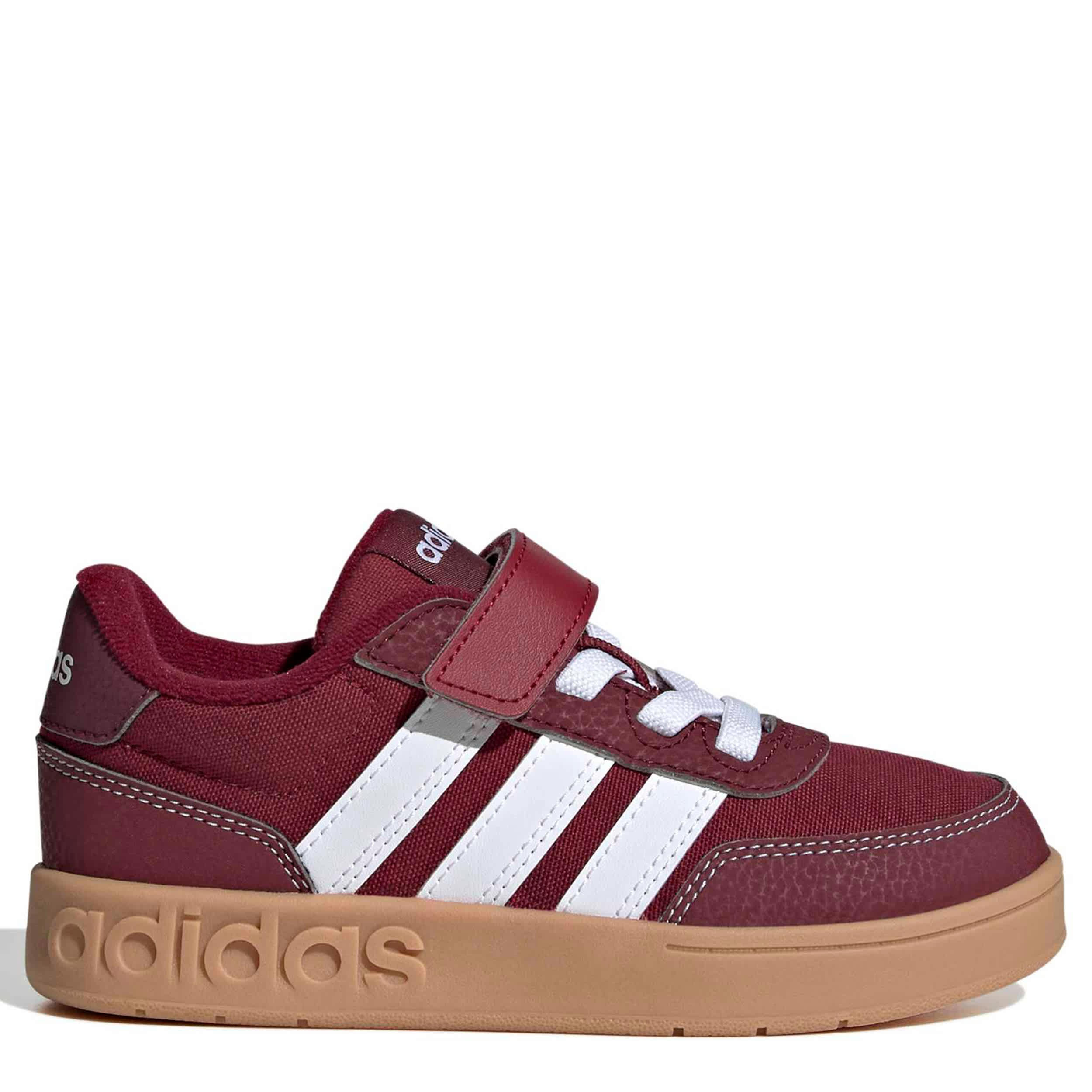 ADIDAS-BOYS LITTLE KID BREAKBASE SNEAKER-BURGUNDY & WHITE