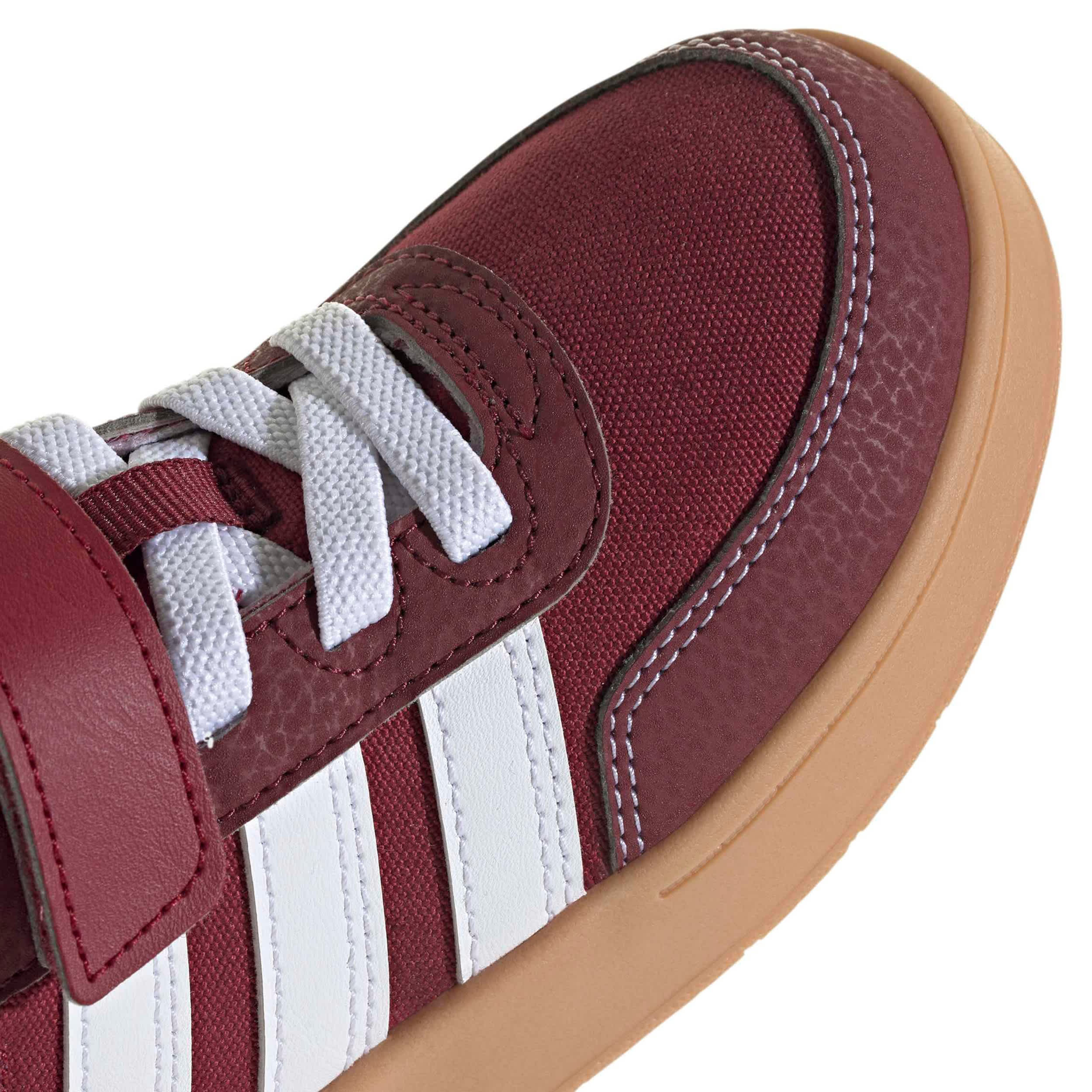ADIDAS-BOYS LITTLE KID BREAKBASE SNEAKER-BURGUNDY & WHITE
